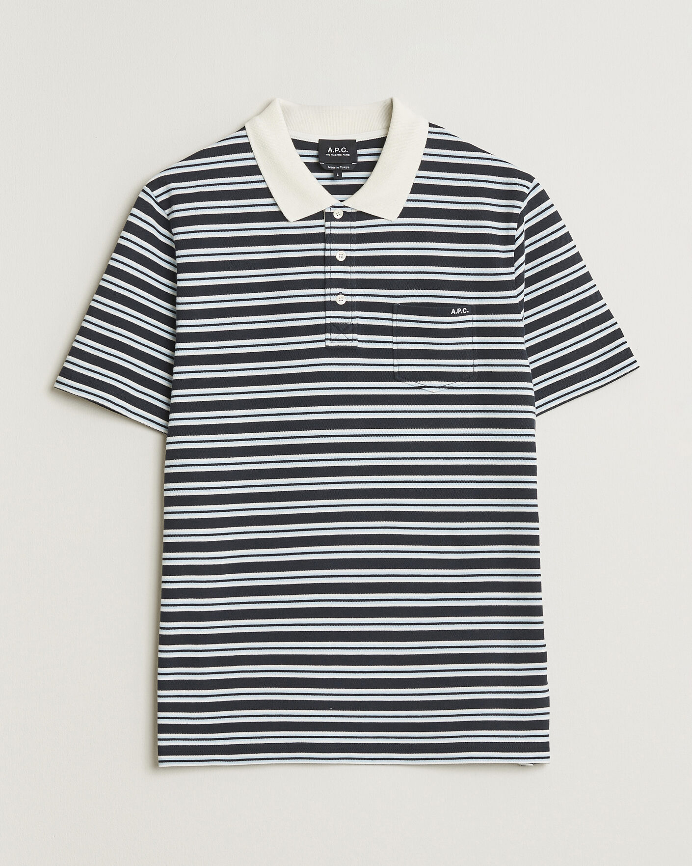 Heren | Polo's | A.P.C. | Oscar Striped Polo Dark Navy