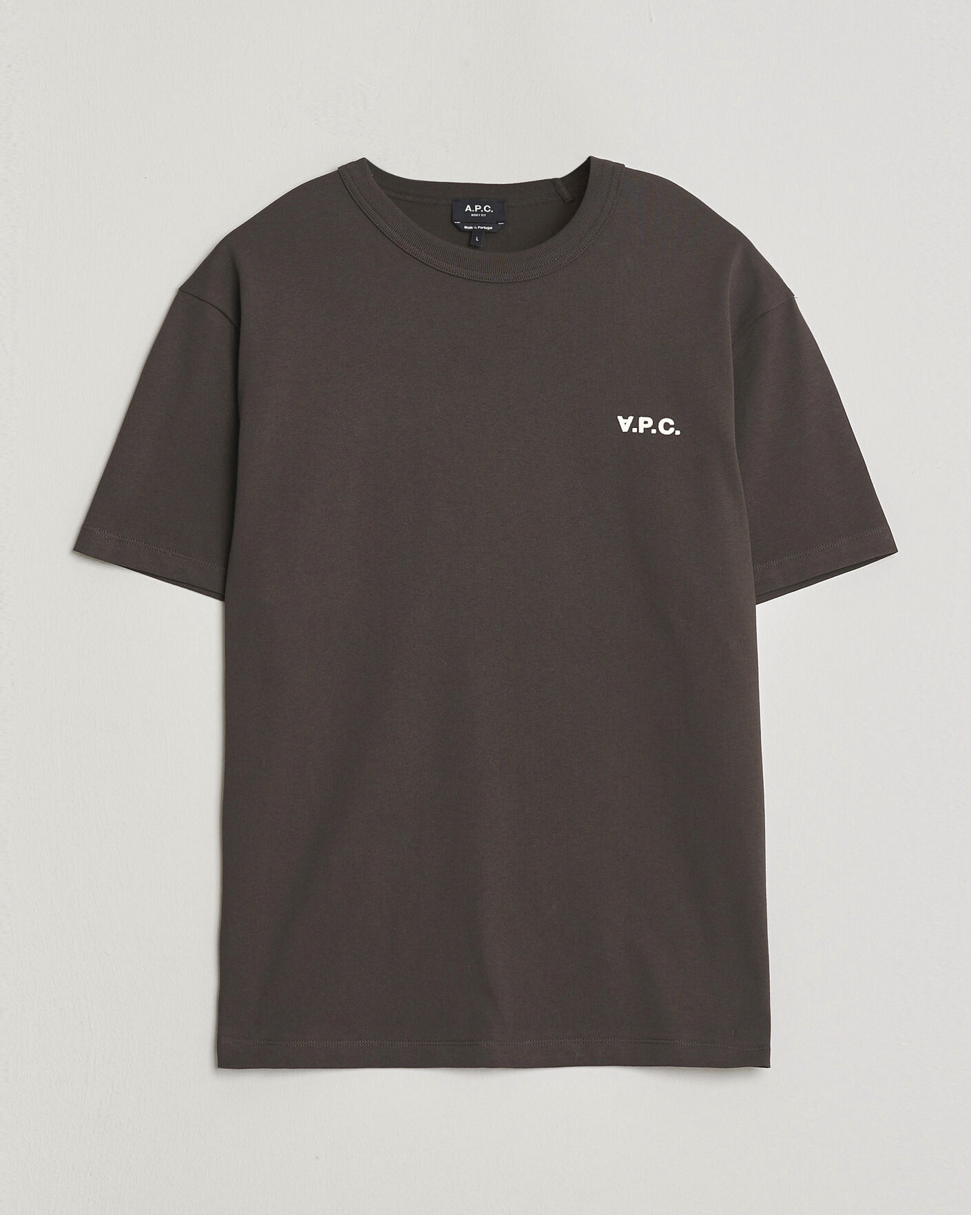 Heren | T-shirts | A.P.C. | Boxy Fit Petit VPC T-Shirt Ecru Brown