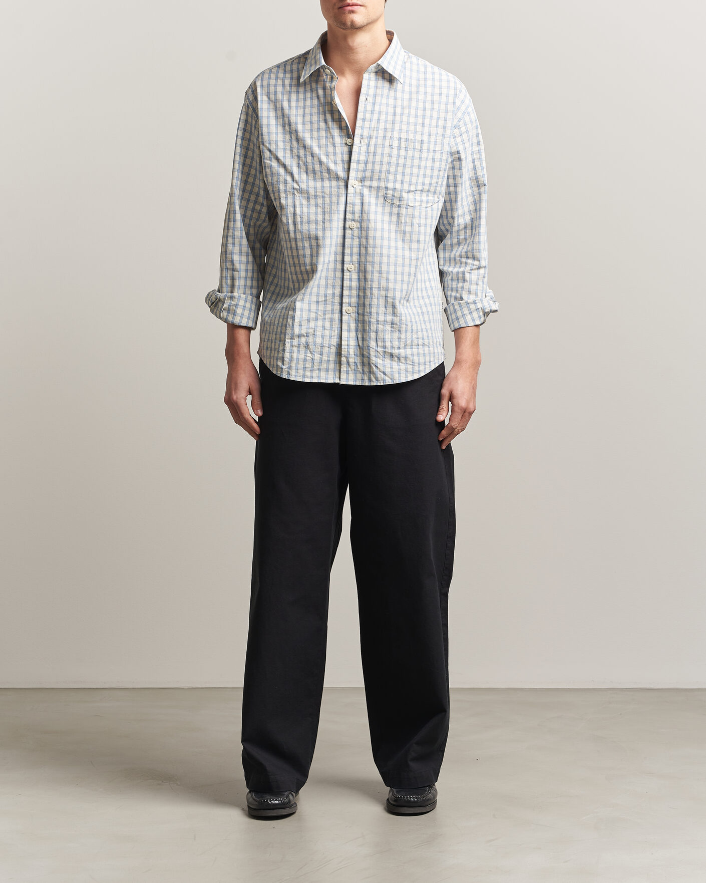 Heren | Broeken | A.P.C. | Lou Cotton/Linen Drawstring Trousers Faded Black