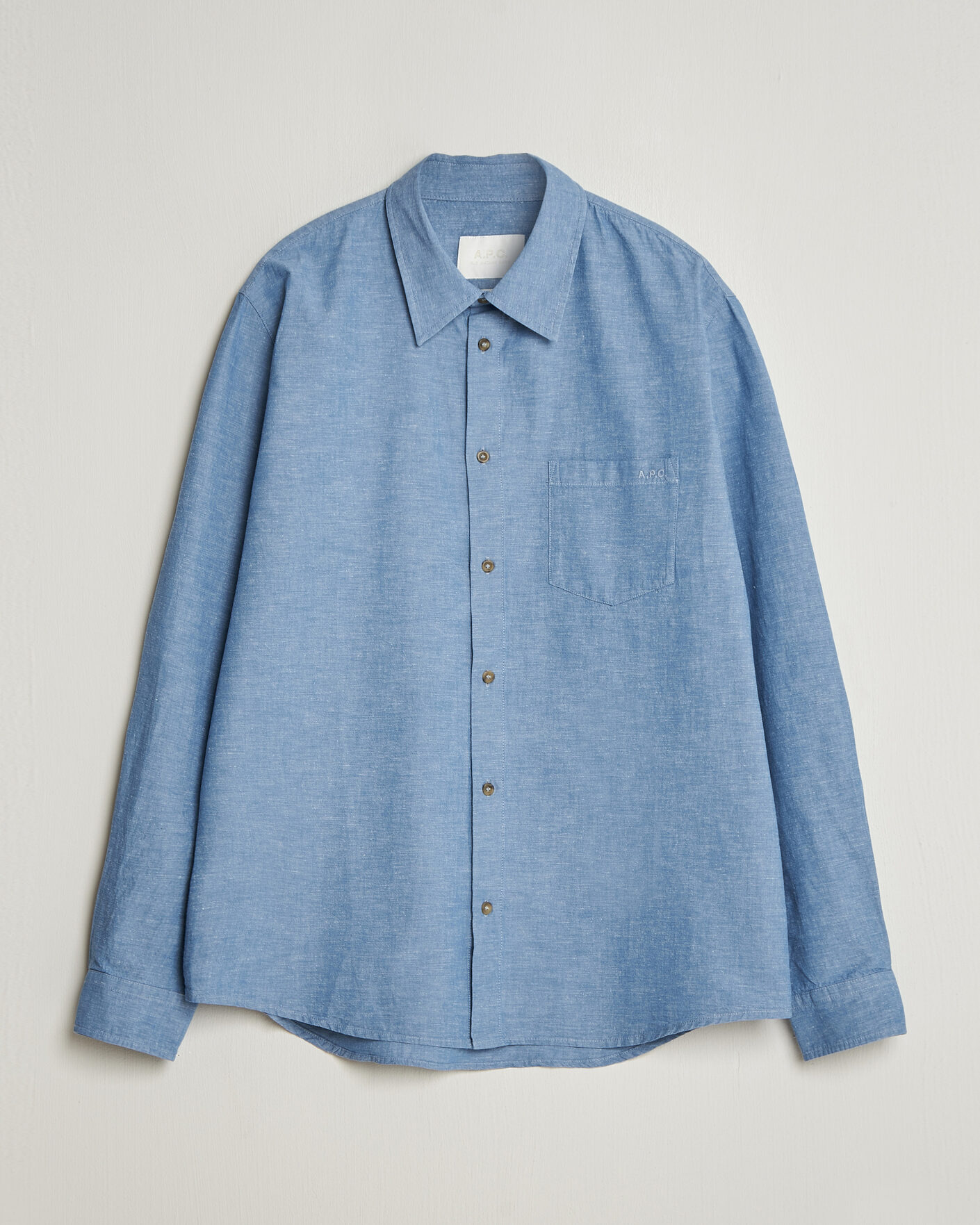 Heren | Overhemden | A.P.C. | Harris Cotton/Linen Shirt Blue