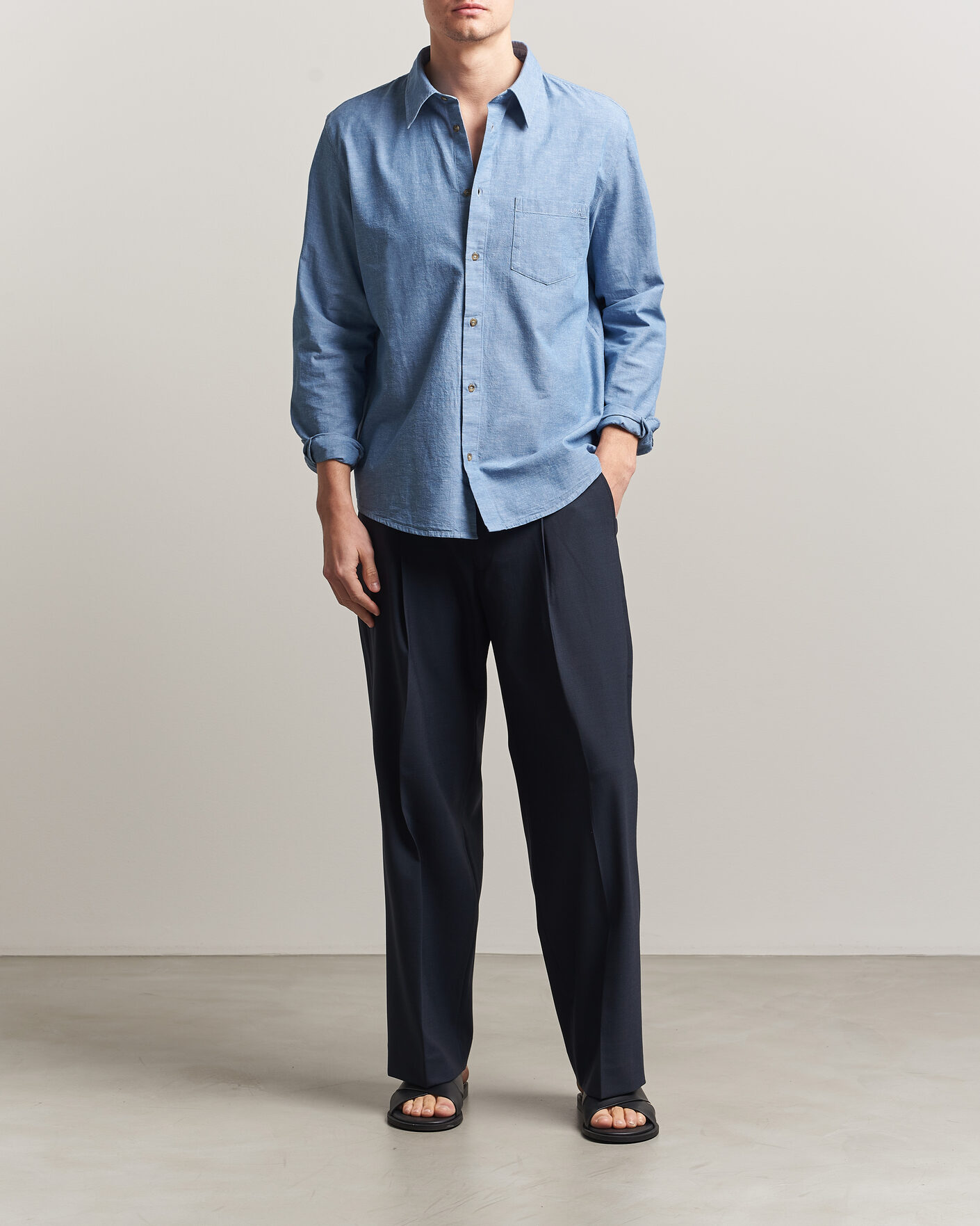 Heren | Overhemden | A.P.C. | Harris Cotton/Linen Shirt Blue