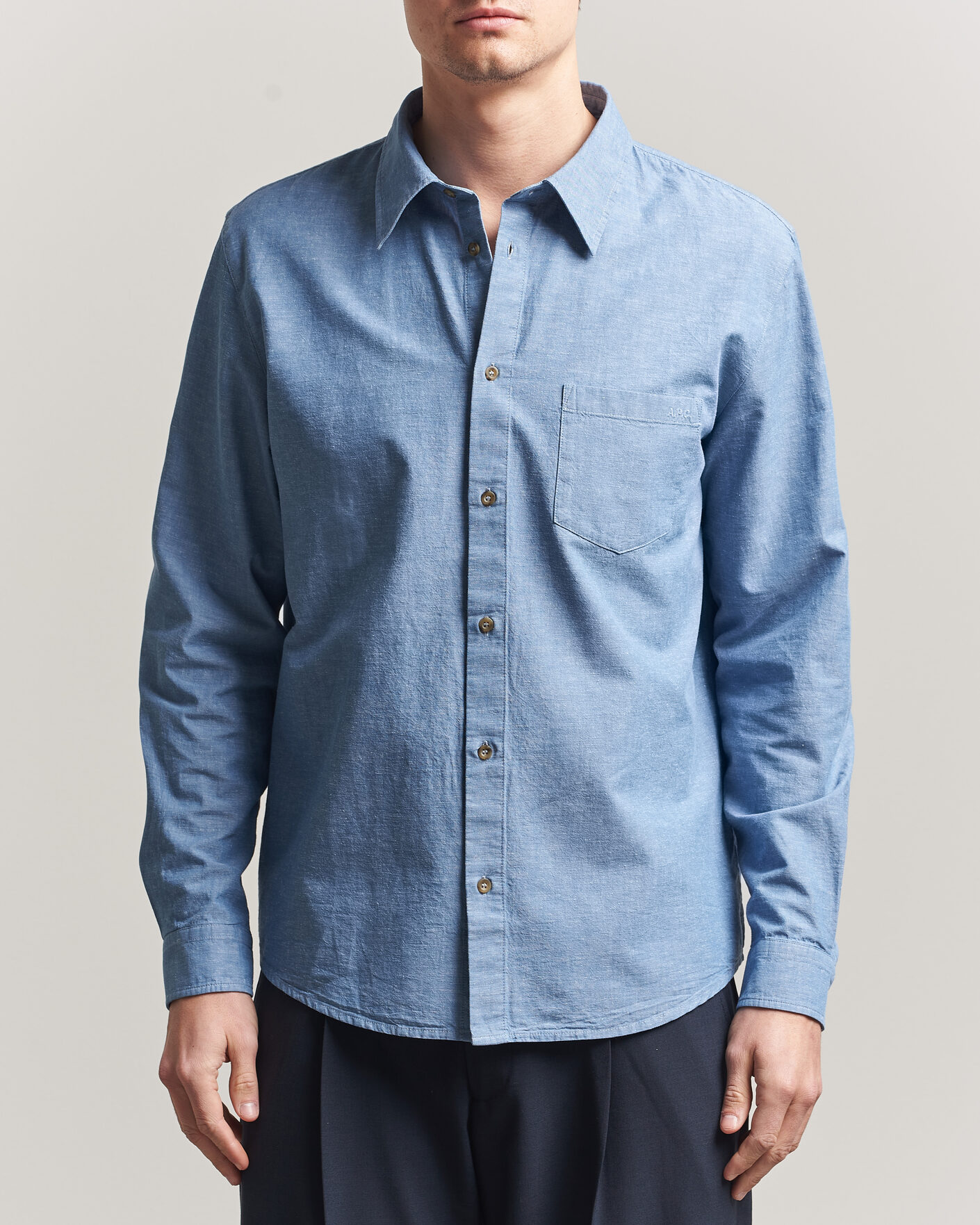 Heren | Overhemden | A.P.C. | Harris Cotton/Linen Shirt Blue
