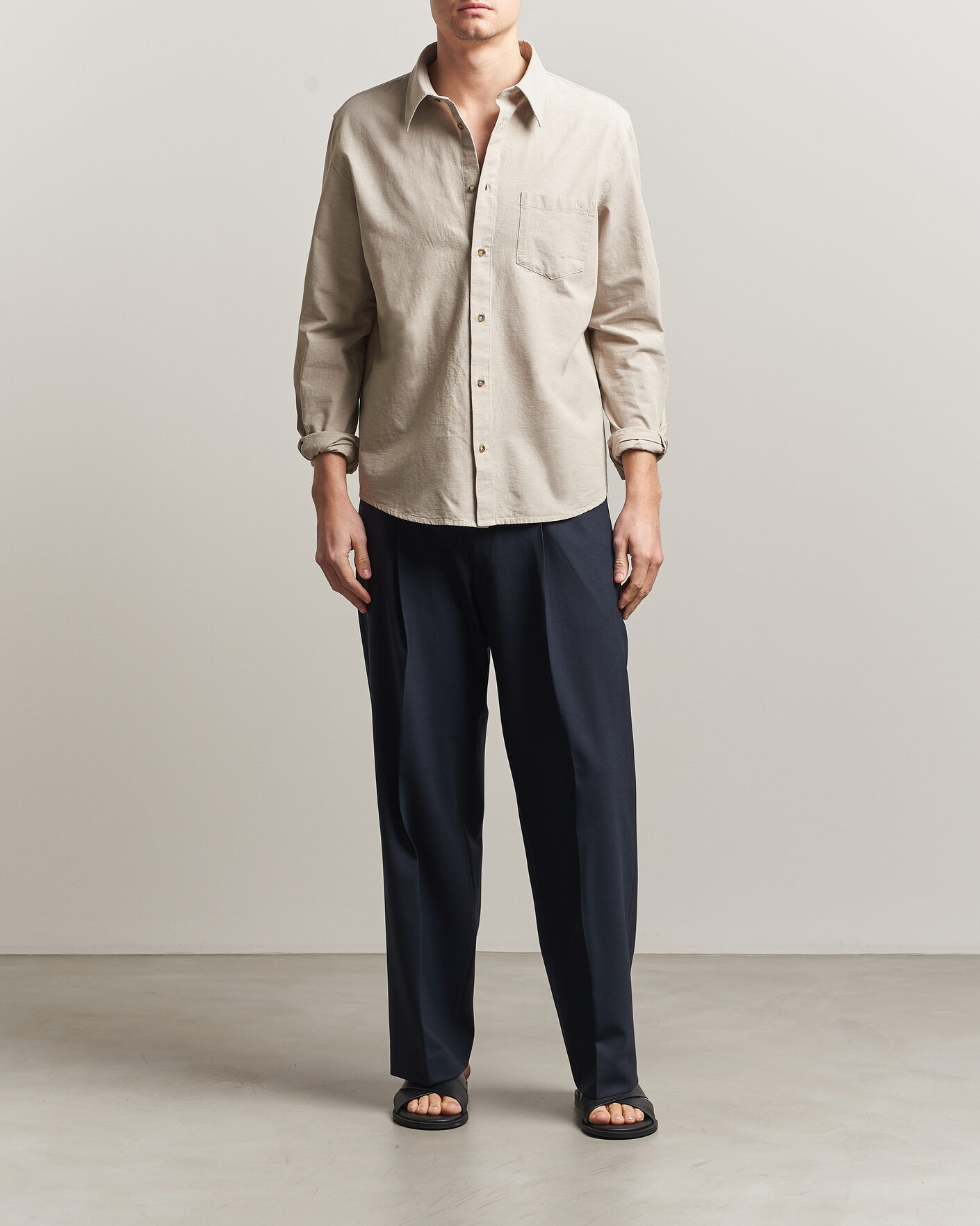 Heren | Overhemden | A.P.C. | Harris Cotton/Linen Shirt Sage Green