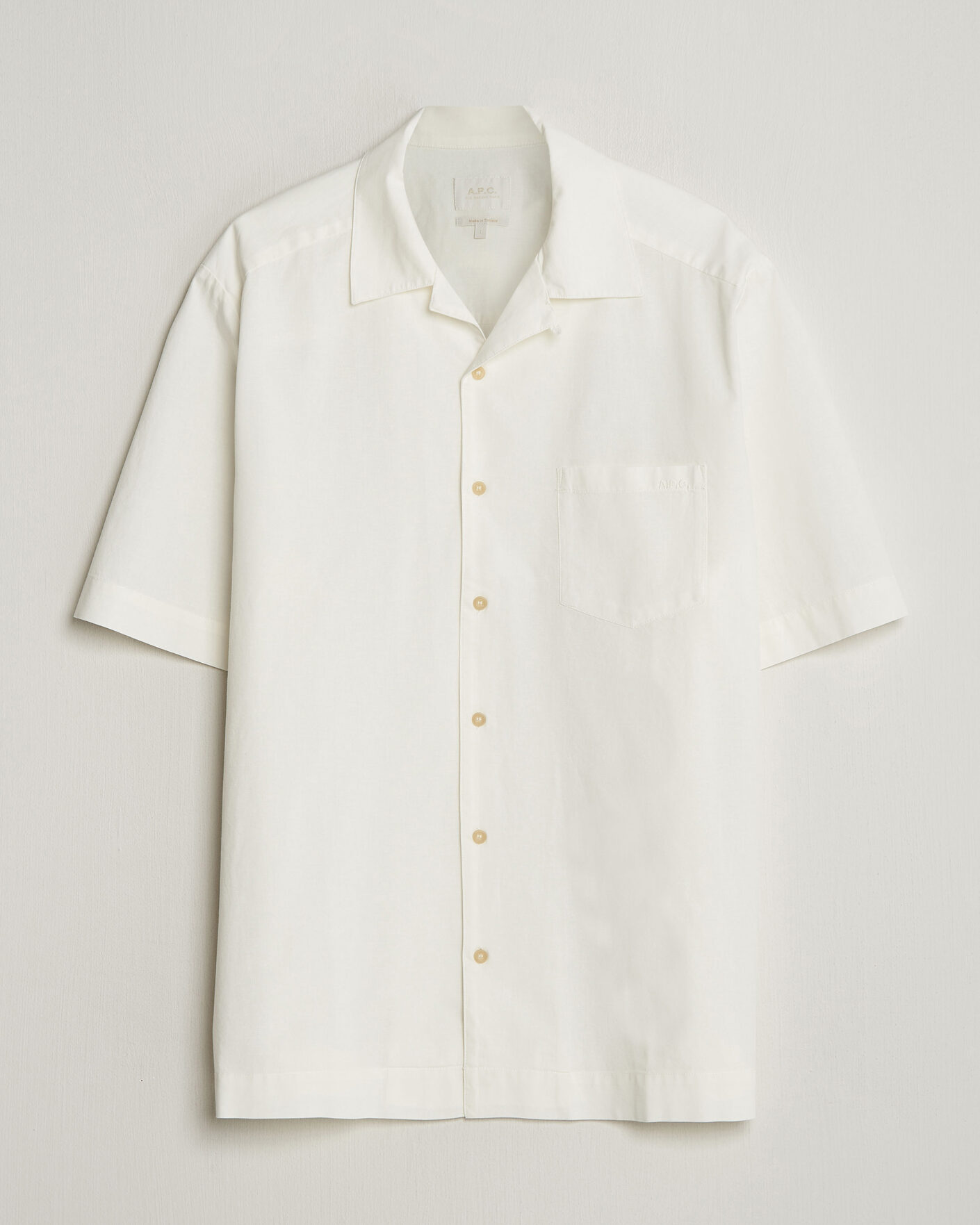 Heren | Overhemden | A.P.C. | Jude Cotton/Linen Short Sleeve Shirt White