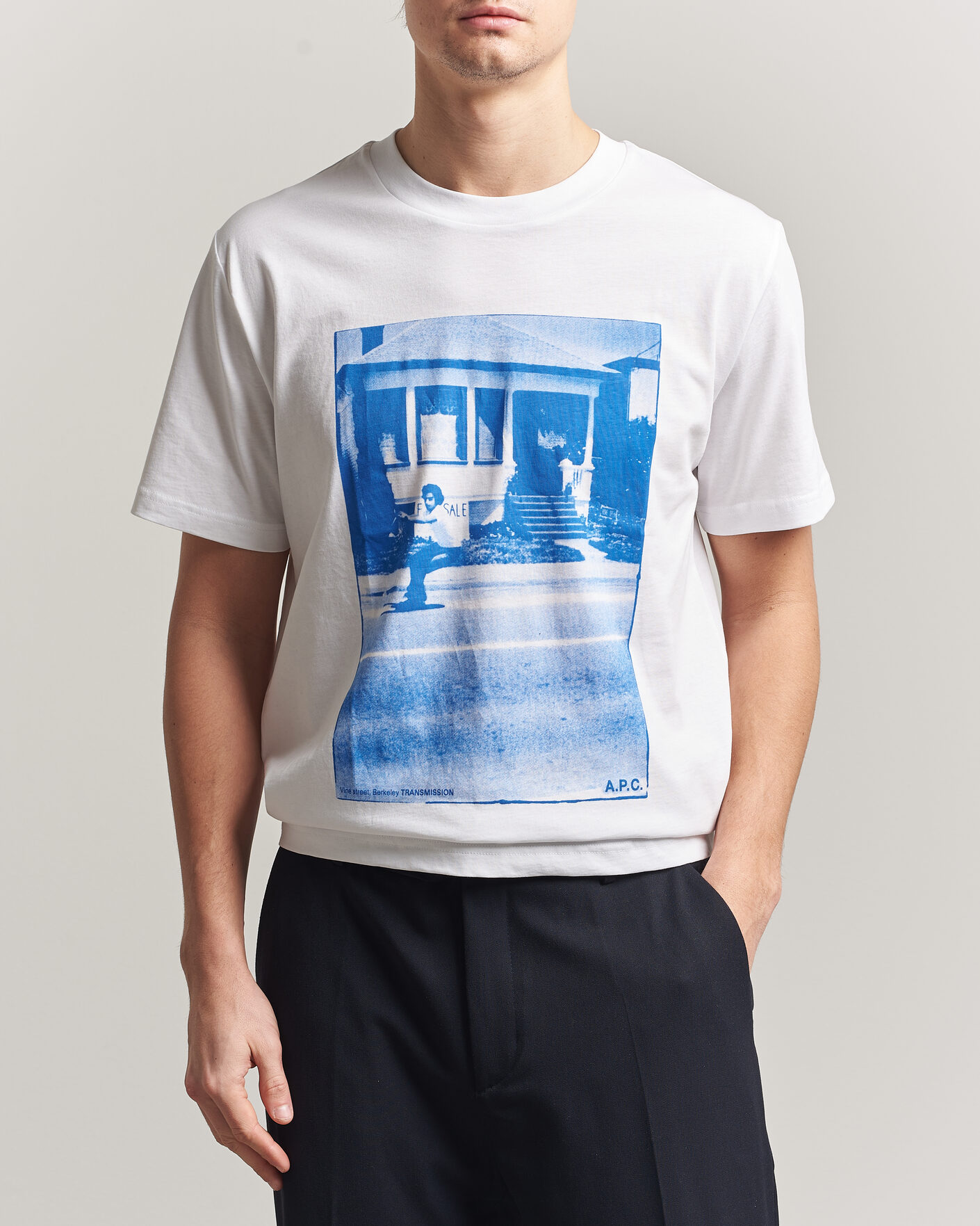 Heren | T-shirts | A.P.C. | Cali Printed T-Shirt Blue