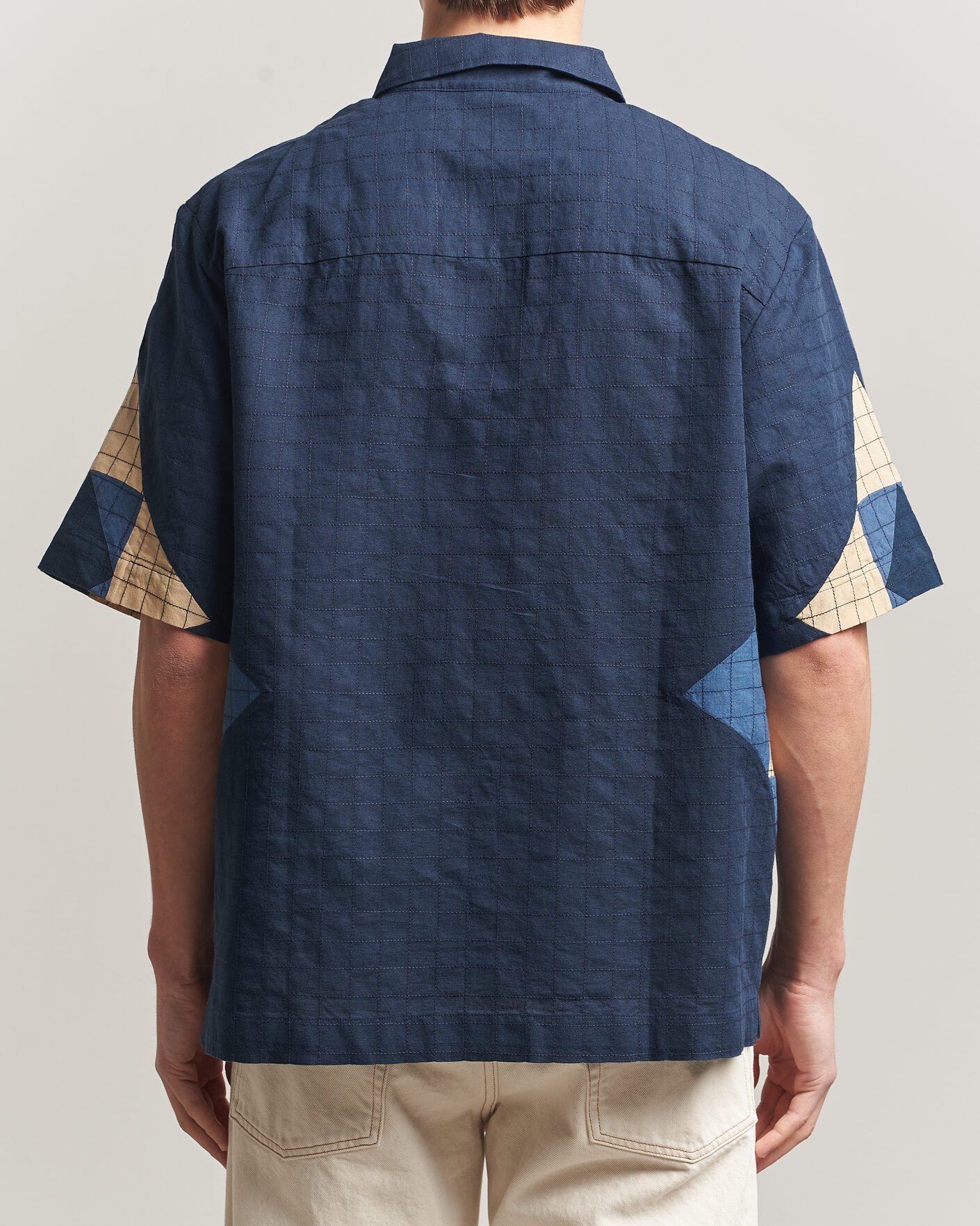 Heren | Overhemden | A.P.C. | Patchwork Short Sleeve Indigo