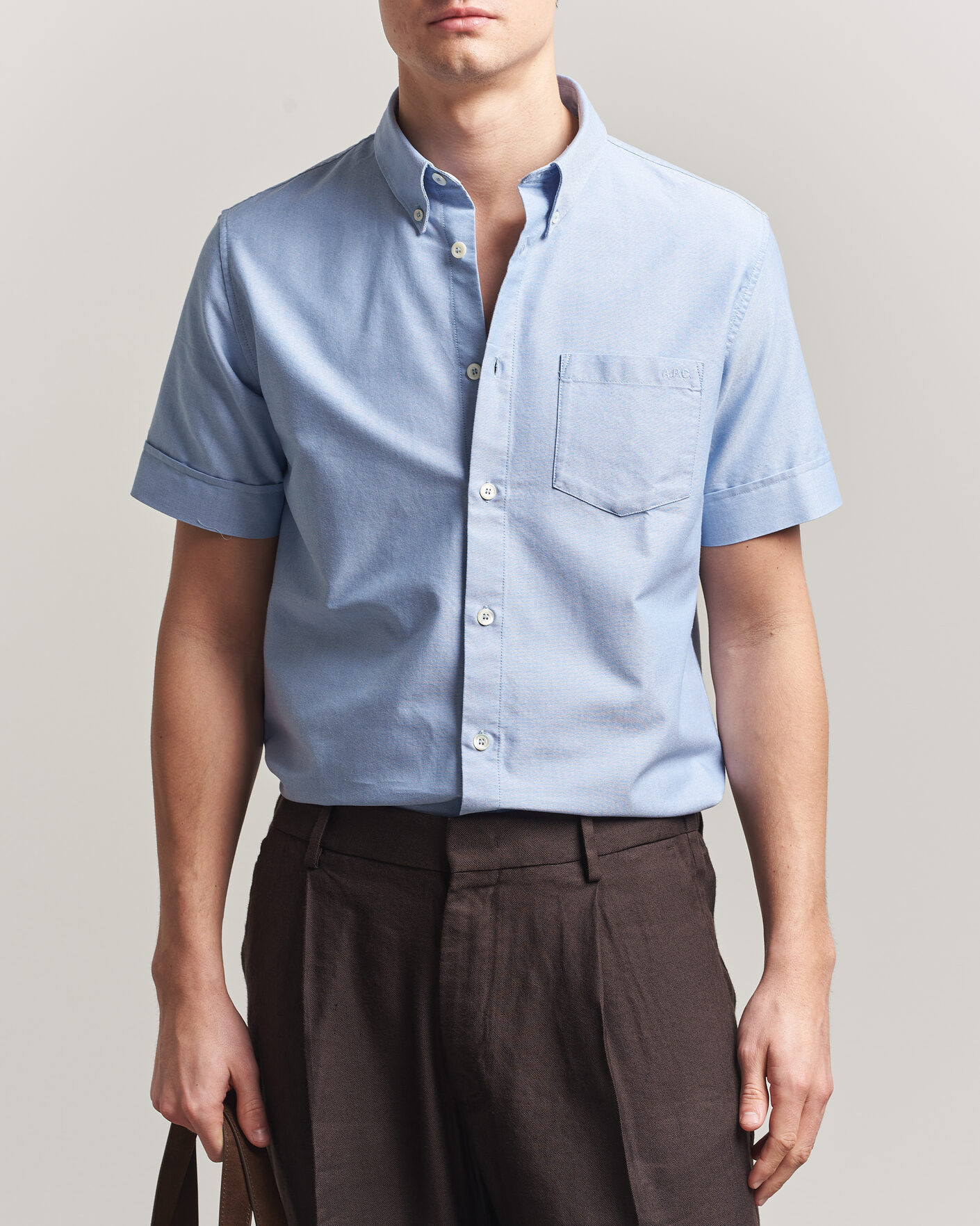Heren | Overhemden | A.P.C. | Jack Short Sleeve Shirt Light Blue