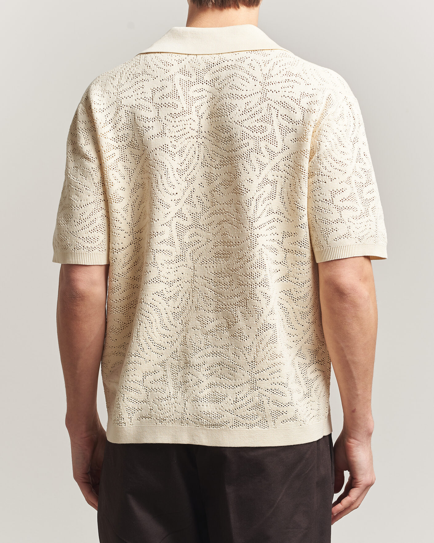 Heren | Overhemden | Drôle de Monsieur | Knitted Resort Shirt Off White