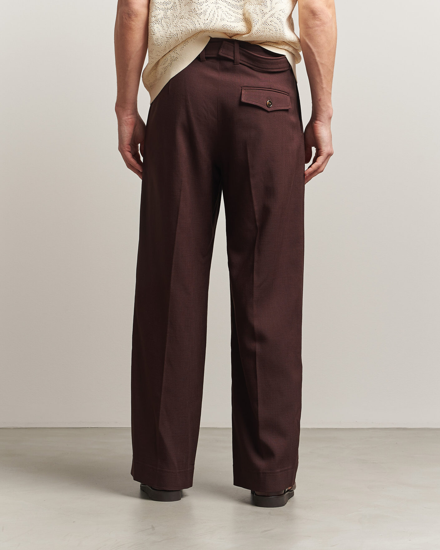 Heren | Broeken | Drôle de Monsieur | Viscose Pleated Trousers Brown