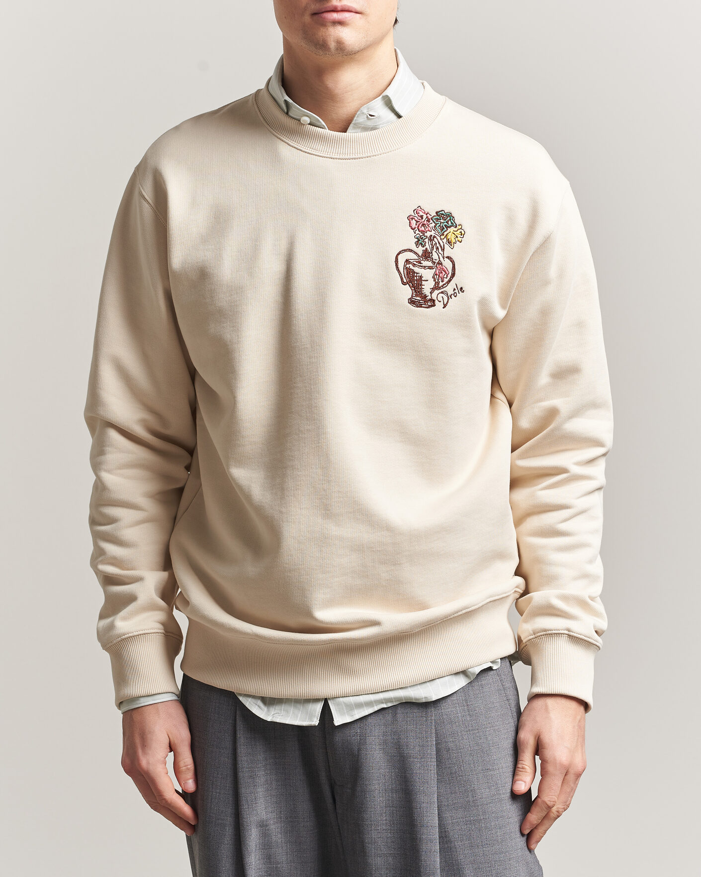 Heren | Truien | Drôle de Monsieur | Vase Havana Sweatshirt Sand