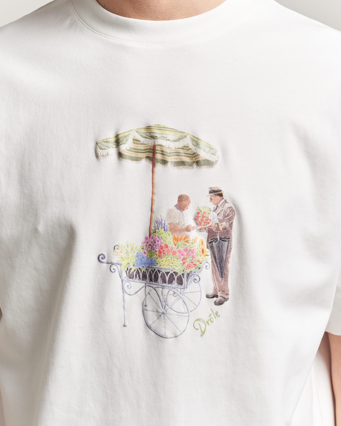 Heren | T-shirts | Drôle de Monsieur | Fleuriste T-Shirt Off White