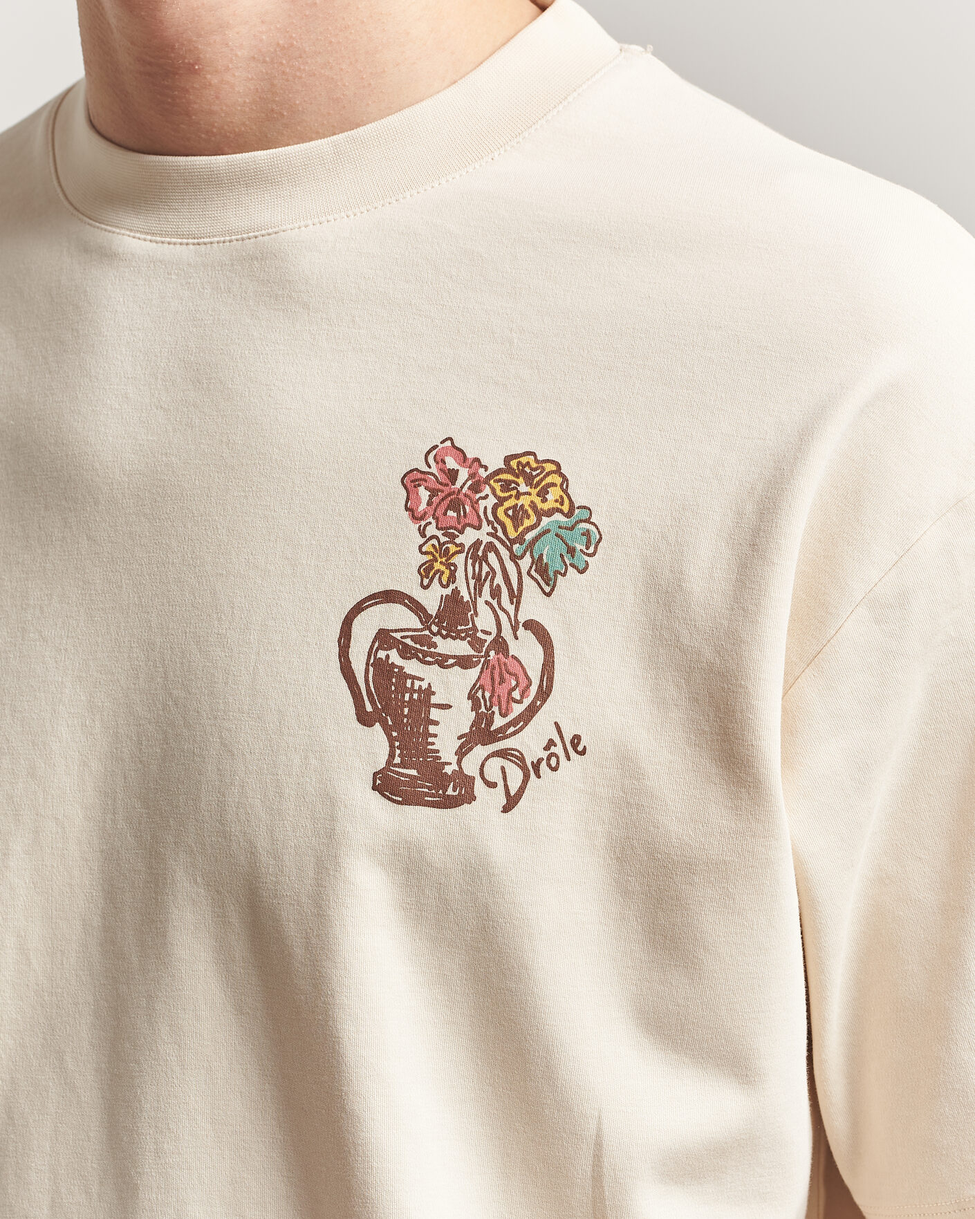 Heren | T-shirts | Drôle de Monsieur | Vase Havana T-Shirt Sand