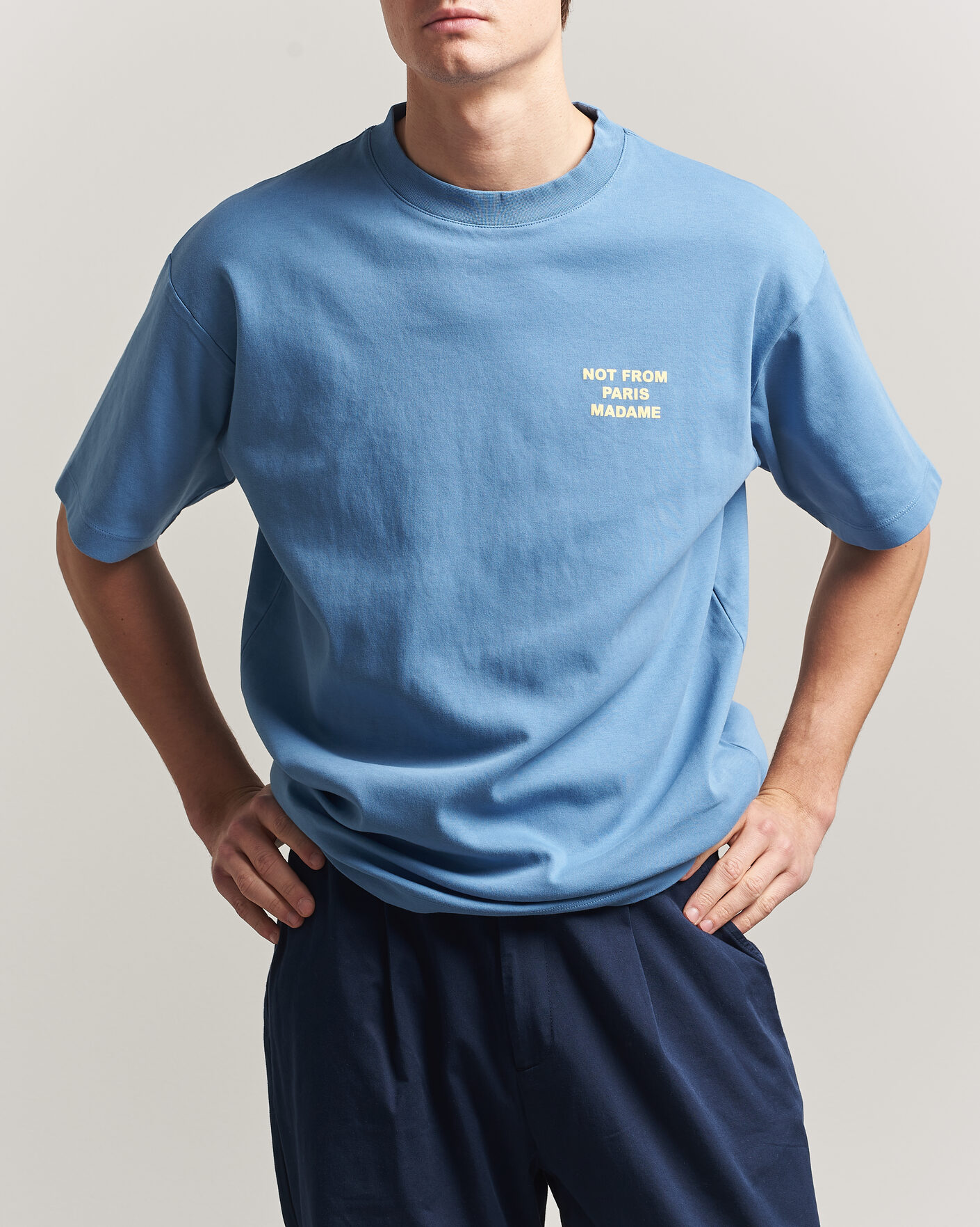 Heren | T-shirts | Drôle de Monsieur | Slogan T-Shirt Atlantic Blue