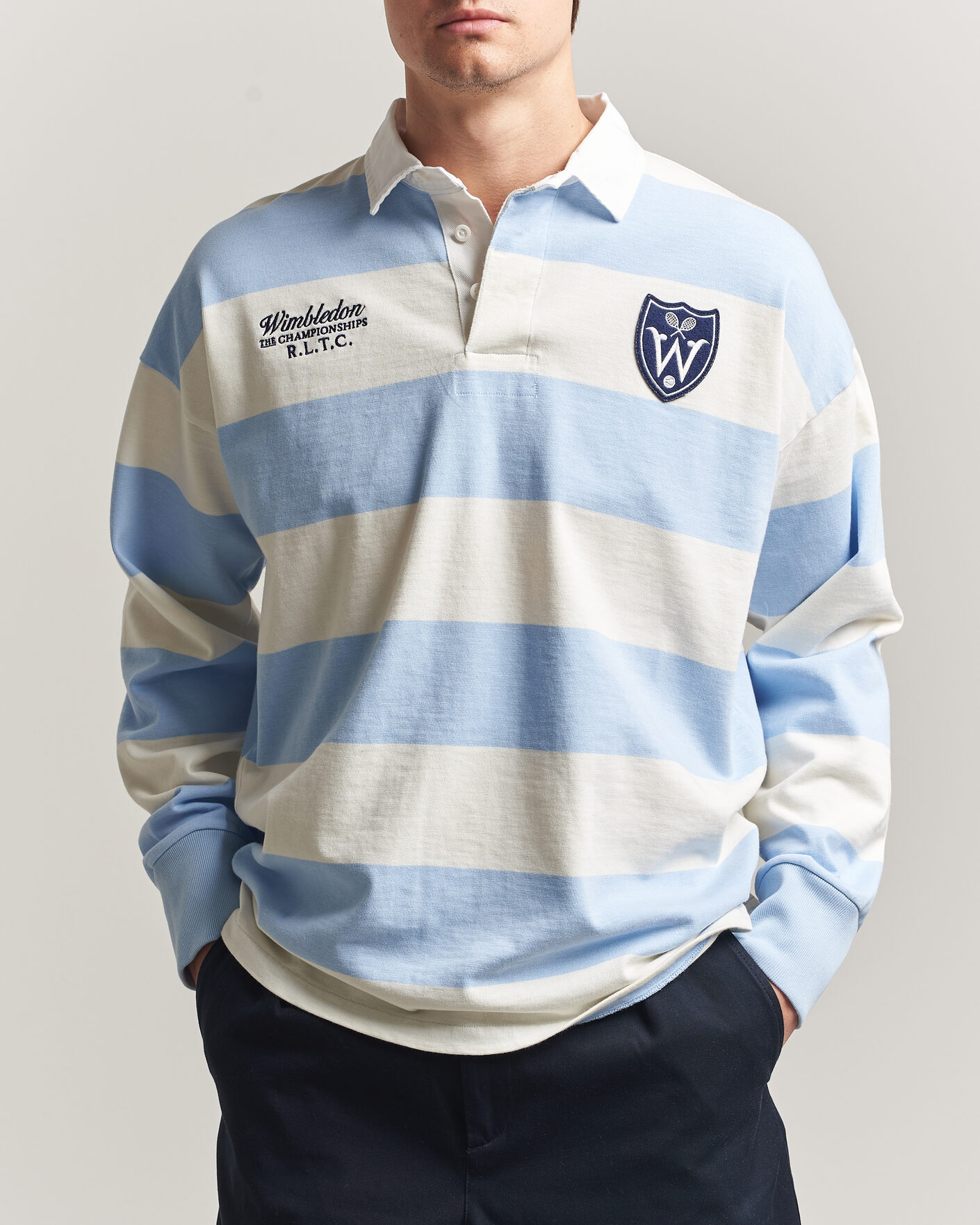 Heren | Truien | Polo Ralph Lauren | Striped Rugby Pullover Office Blue/Deckwash White