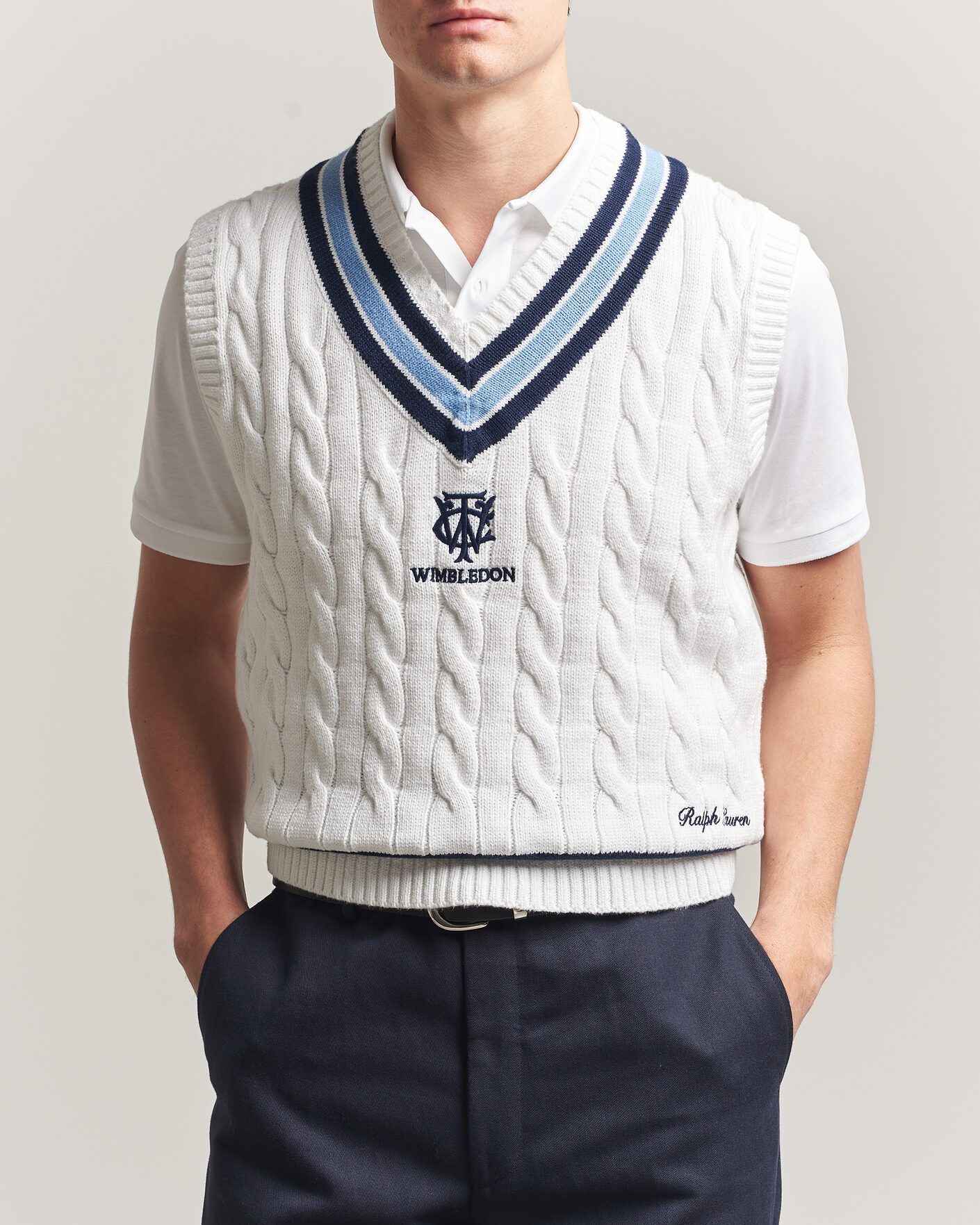 Heren | Truien | Polo Ralph Lauren | Cotton Cable Vest Cream Combo