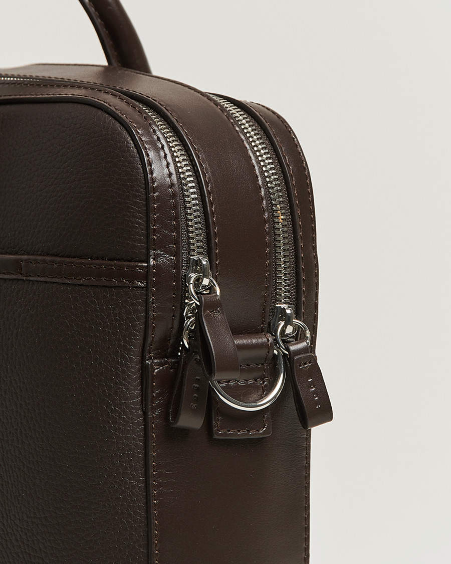 Heren | Tassen | Tiger of Sweden | Burin Grained Leather Briefcase Dark Brown