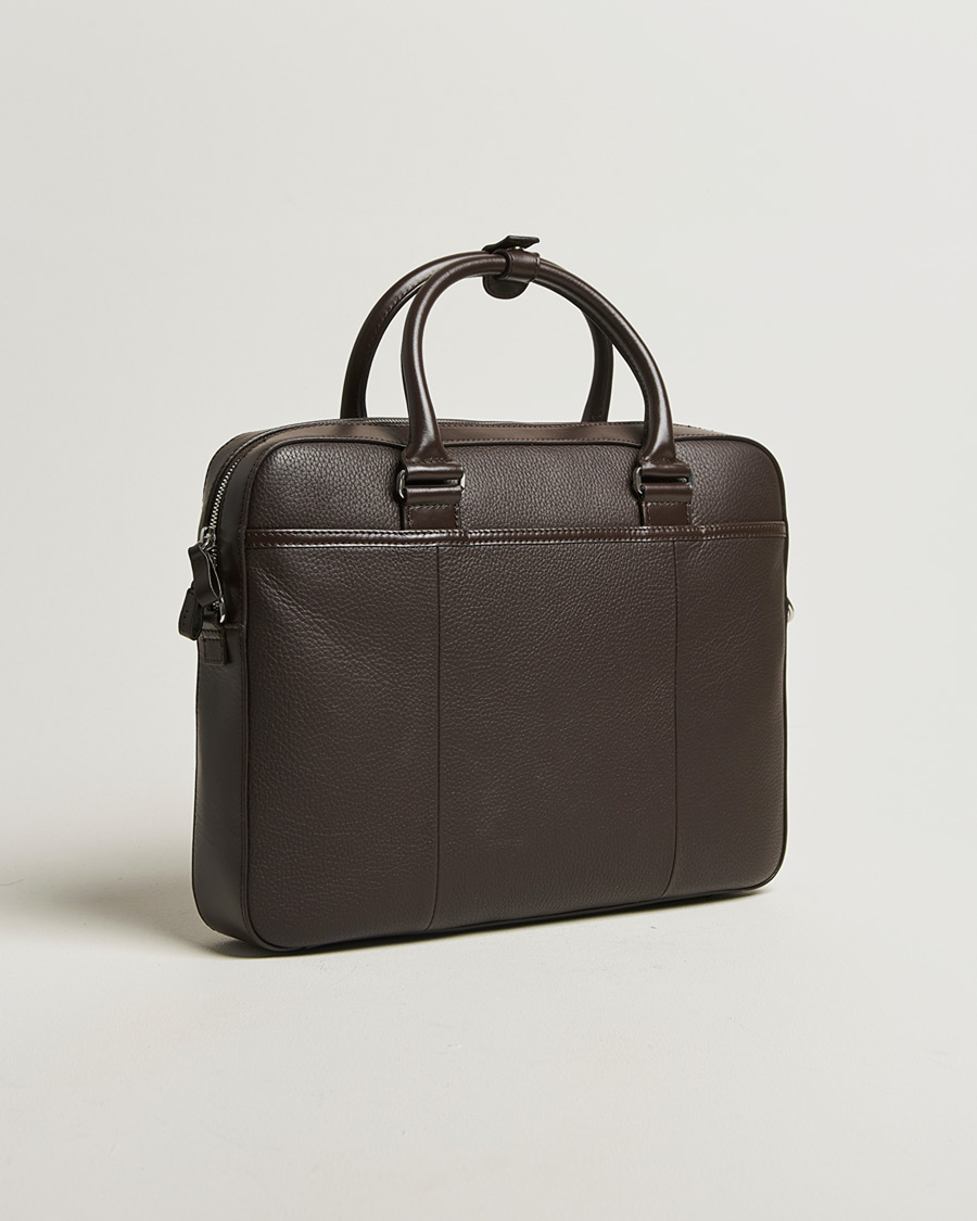Heren | Tassen | Tiger of Sweden | Bosun Grained Leather Briefcase Dark Brown