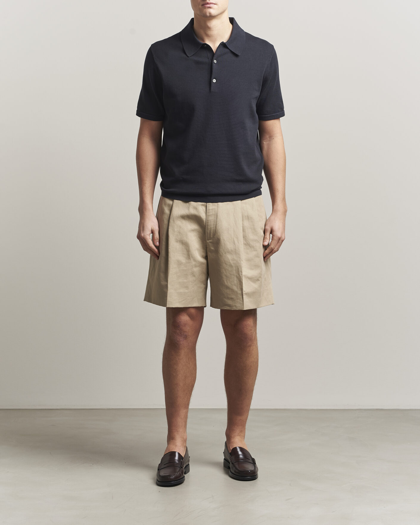 Heren | Polo's | Tiger of Sweden | Erros Cotton Knitted Polo Light Ink
