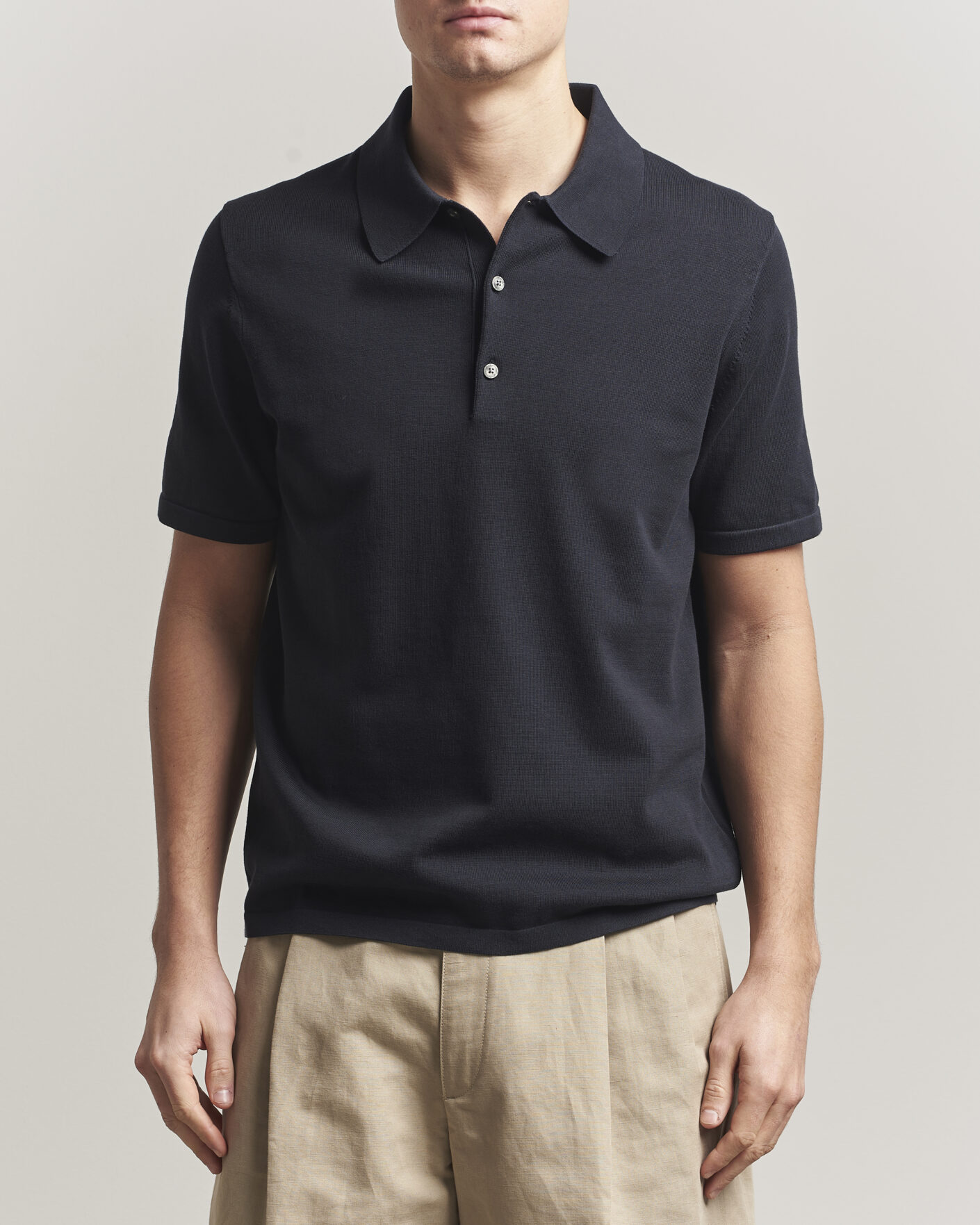 Heren | Polo's | Tiger of Sweden | Erros Cotton Knitted Polo Light Ink