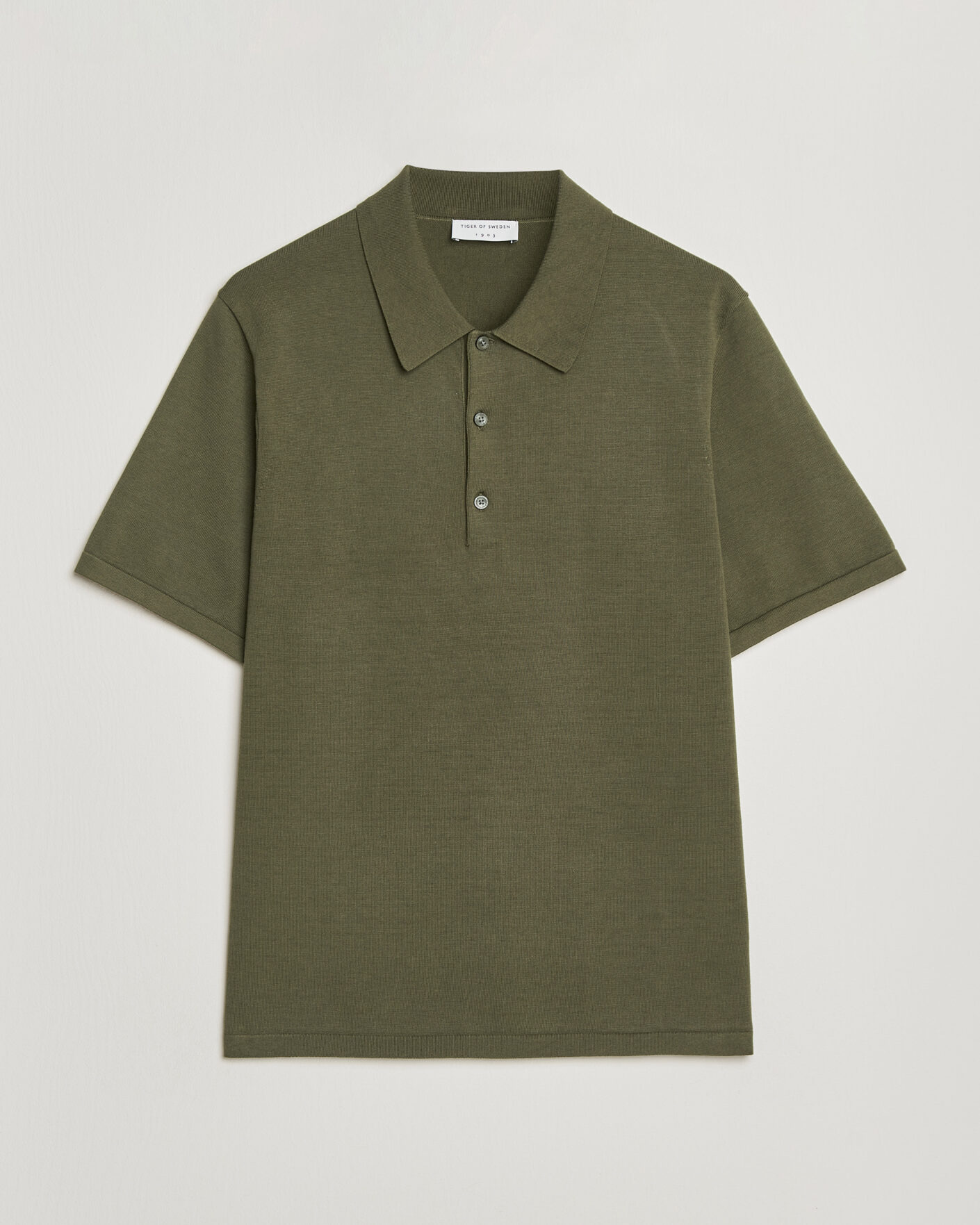 Heren | Polo's | Tiger of Sweden | Erros Cotton Knitted Polo Kalamata Green