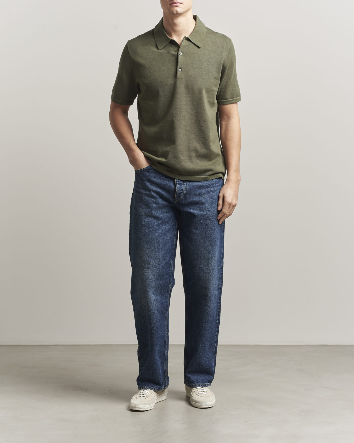 Heren | Polo's | Tiger of Sweden | Erros Cotton Knitted Polo Kalamata Green