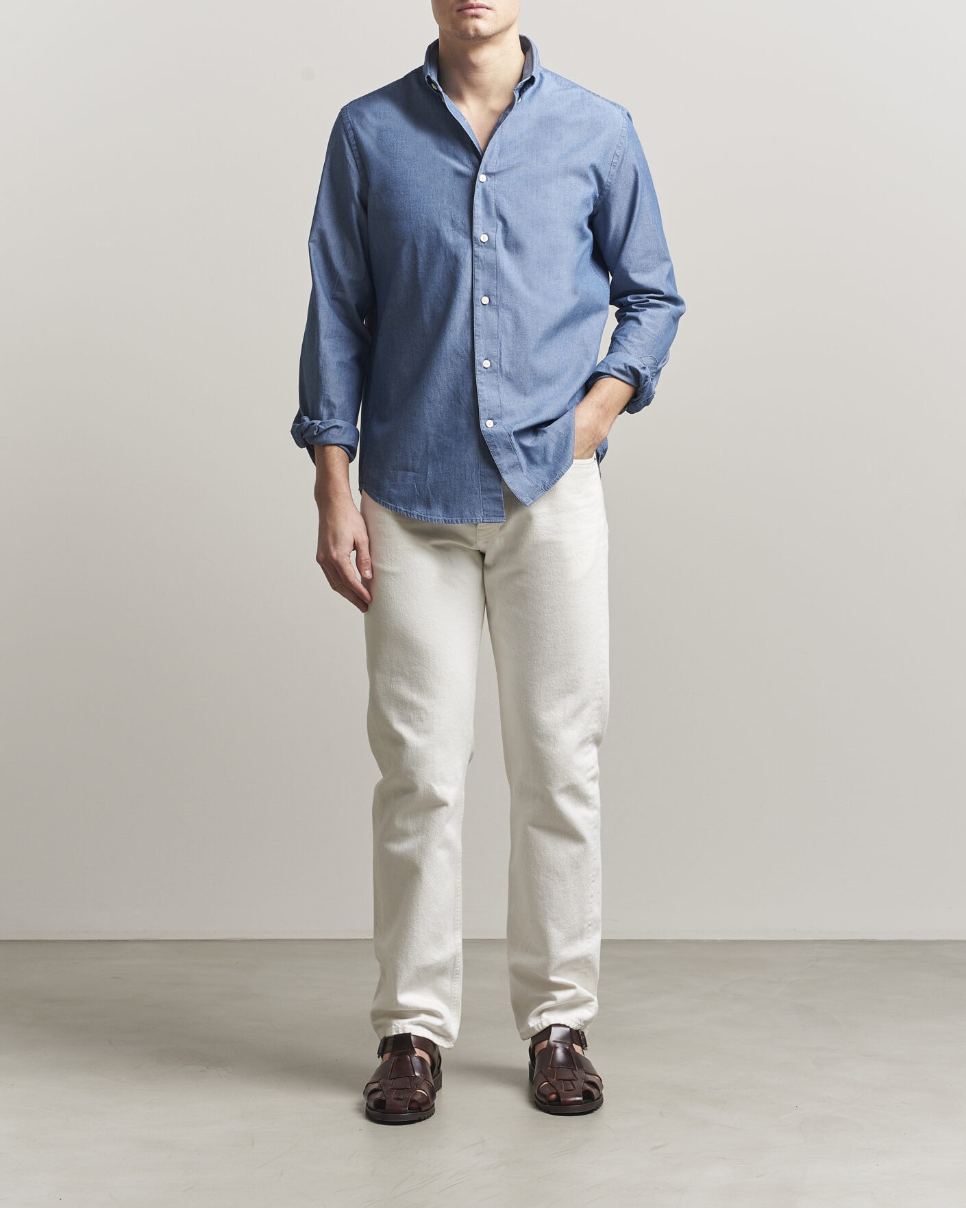 Heren | Overhemden | Tiger of Sweden | Bjorn Denim Shirt Bering Sea