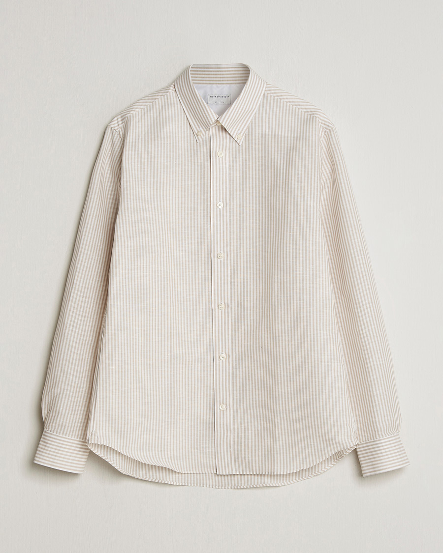 Heren | Overhemden | Tiger of Sweden | Bjorn Cotton/Linen Striped Shirt Tehina