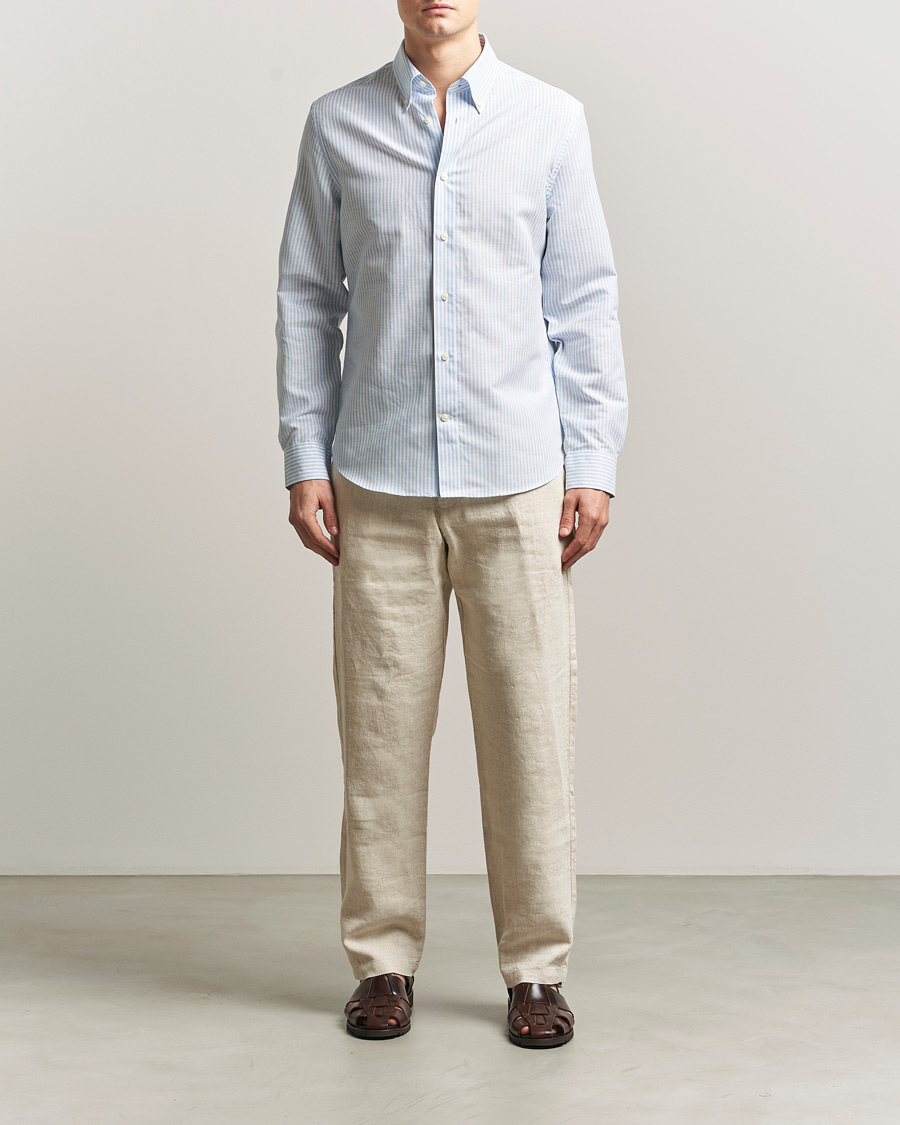 Heren | Overhemden | Tiger of Sweden | Bjorn Cotton/Linen Striped Shirt Heaven