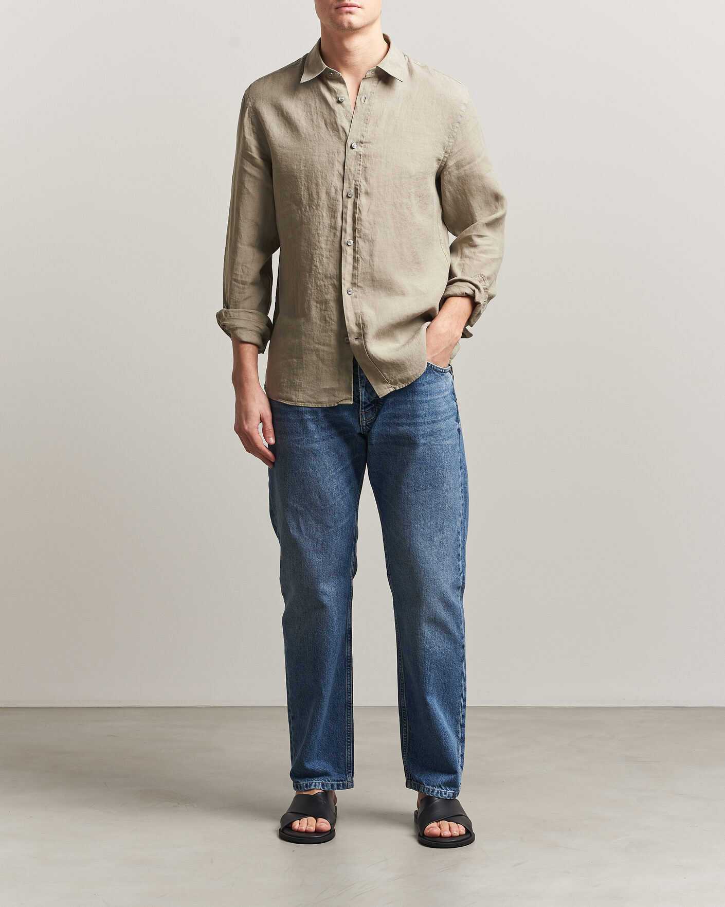 Heren | Overhemden | Tiger of Sweden | Spenser Linen Shirt Mole