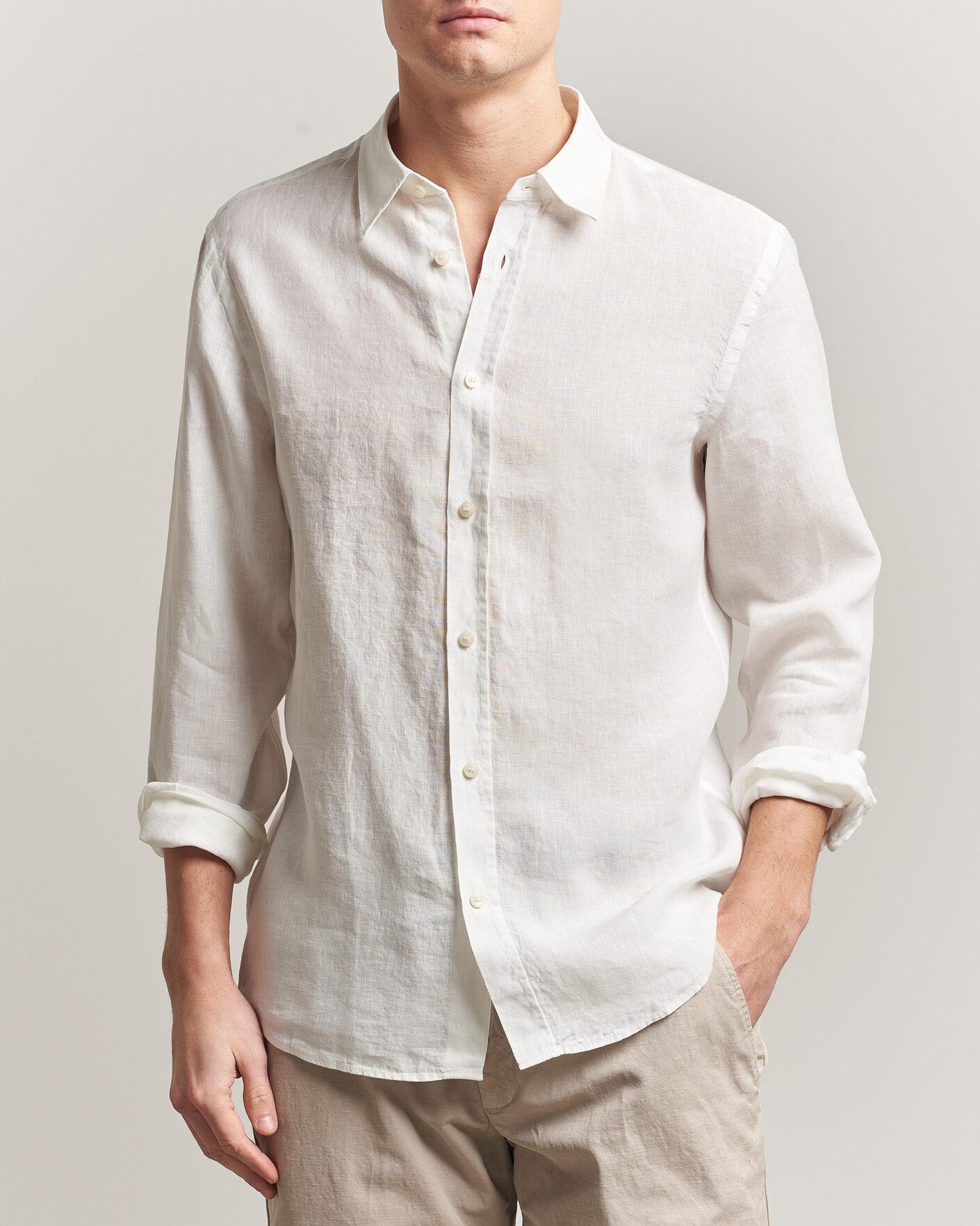 Heren | Overhemden | Tiger of Sweden | Spenser Linen Shirt Off White