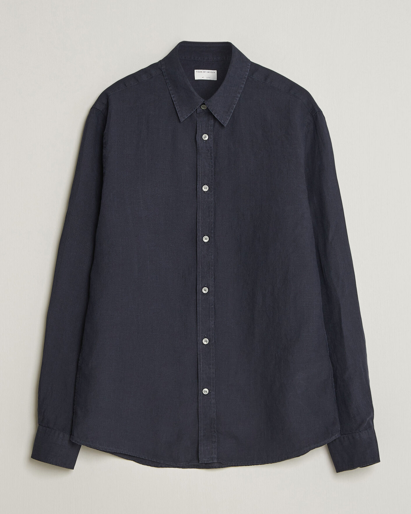 Heren | Overhemden | Tiger of Sweden | Spenser Linen Shirt Midnight Blue