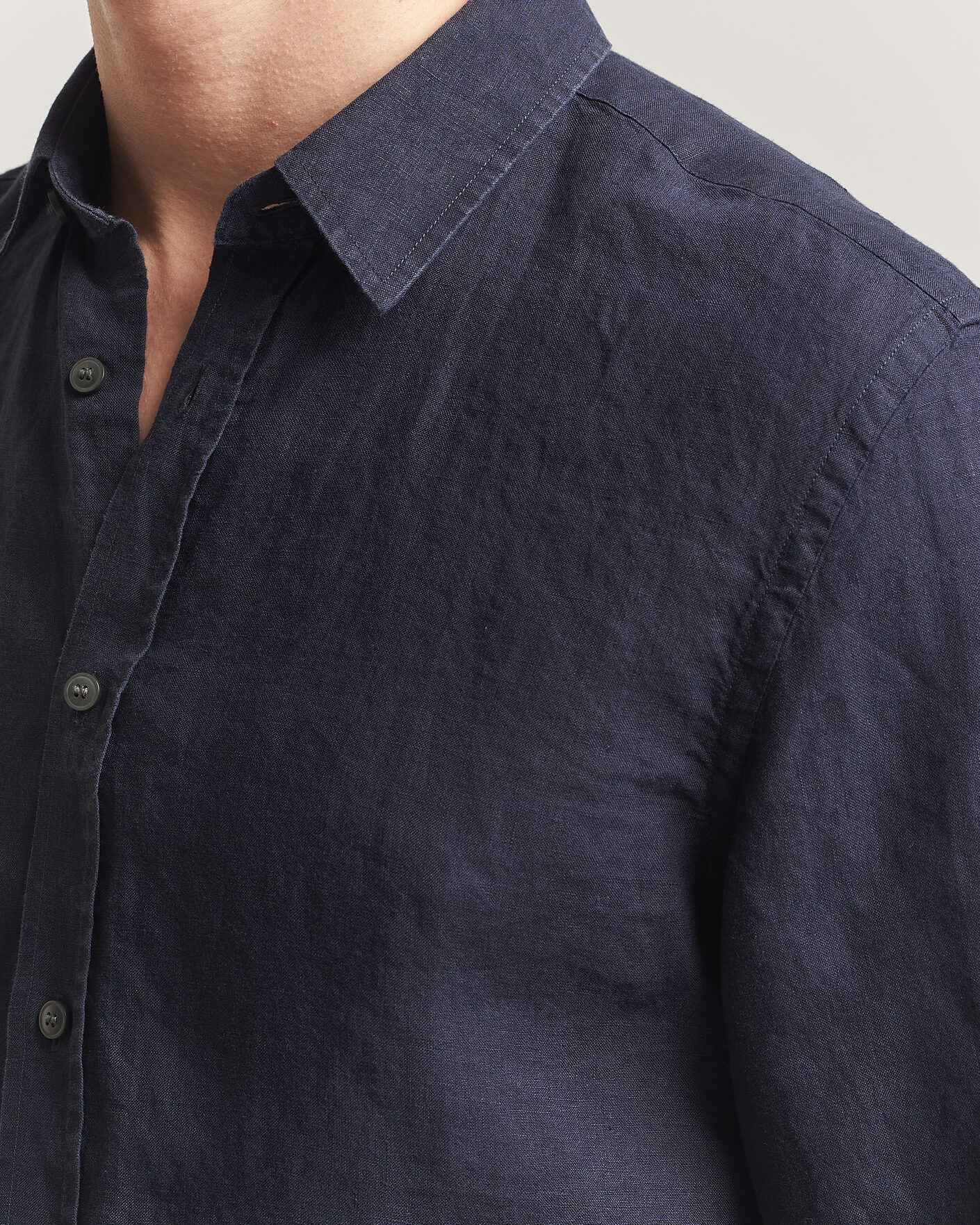Heren | Overhemden | Tiger of Sweden | Spenser Linen Shirt Midnight Blue