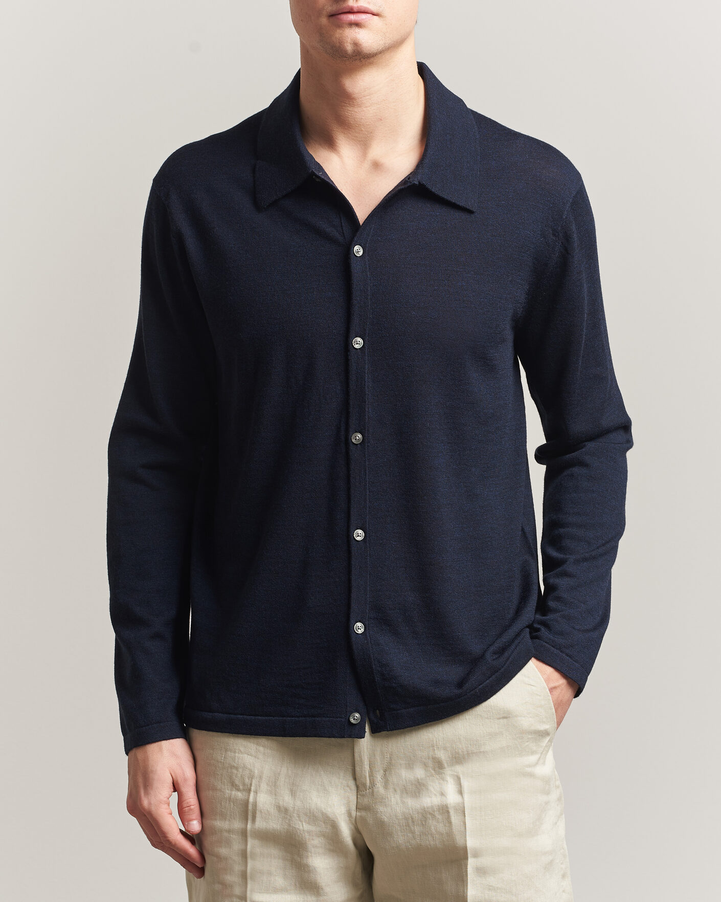 Heren | Truien | Tiger of Sweden | Verklin Merino Knitted Cardigan Light Ink