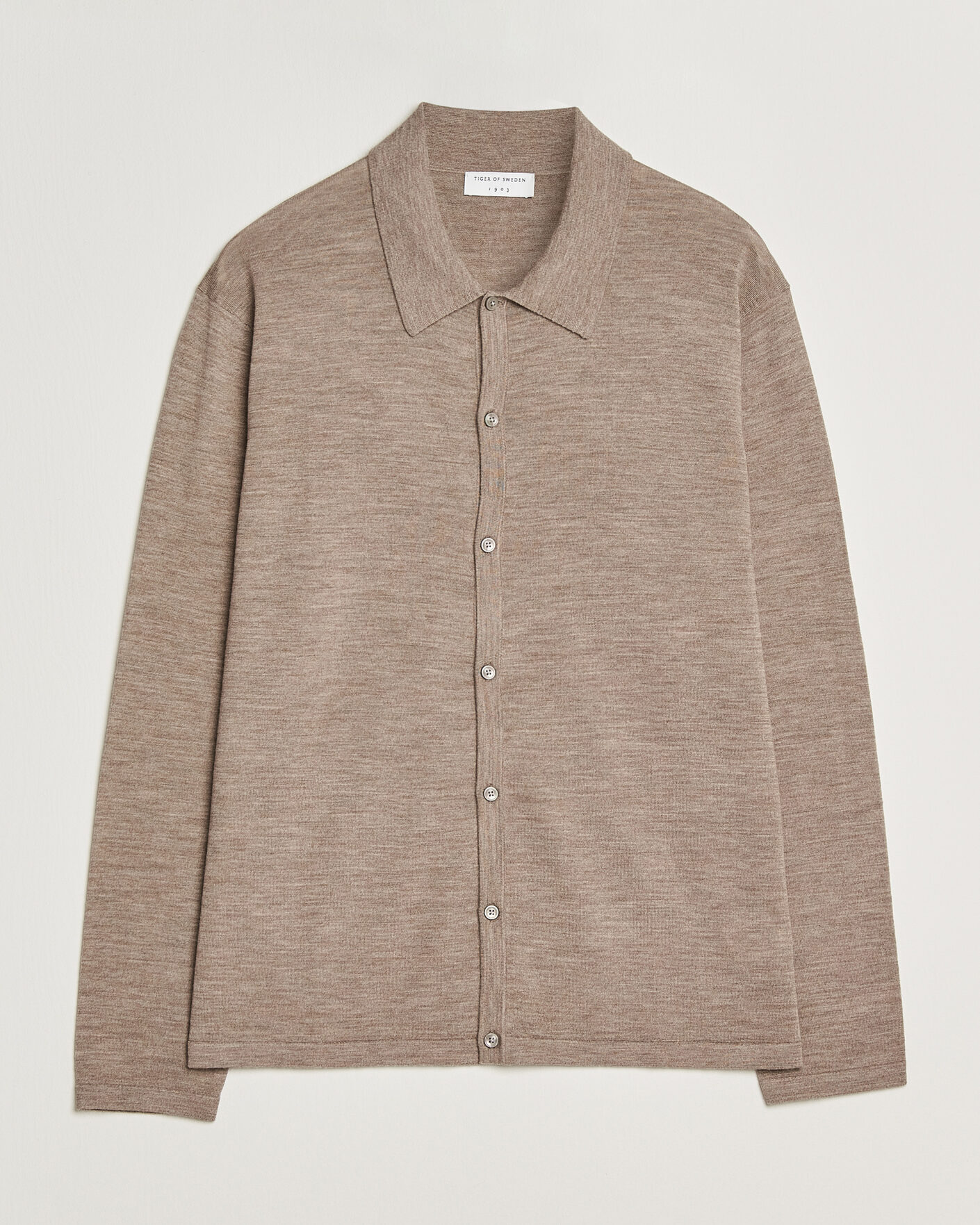 Heren | Truien | Tiger of Sweden | Verklin Merino Knitted Cardigan Beige Melange