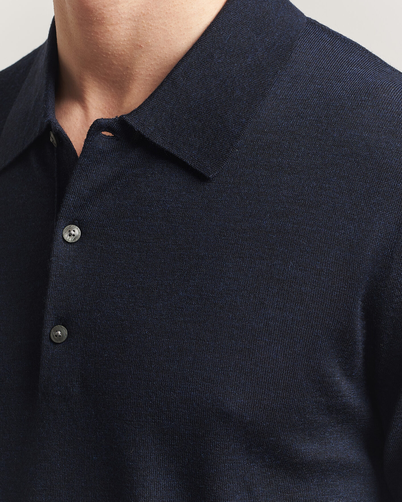 Heren | Truien | Tiger of Sweden | Eross Merino Knitted Polo Light Ink