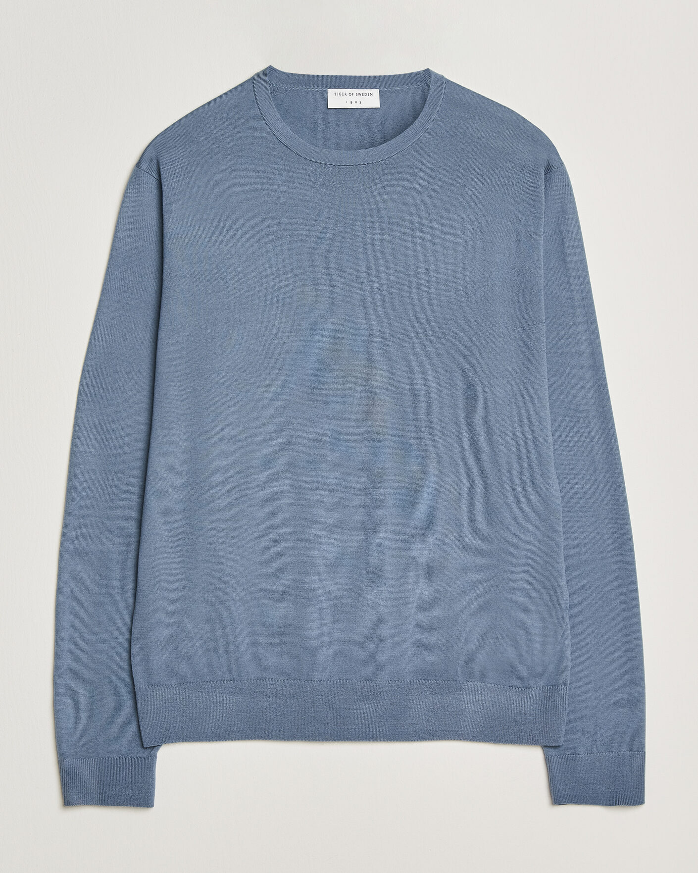 Heren | Truien | Tiger of Sweden | Connor Merino Knitted Crew Neck Dull Blue