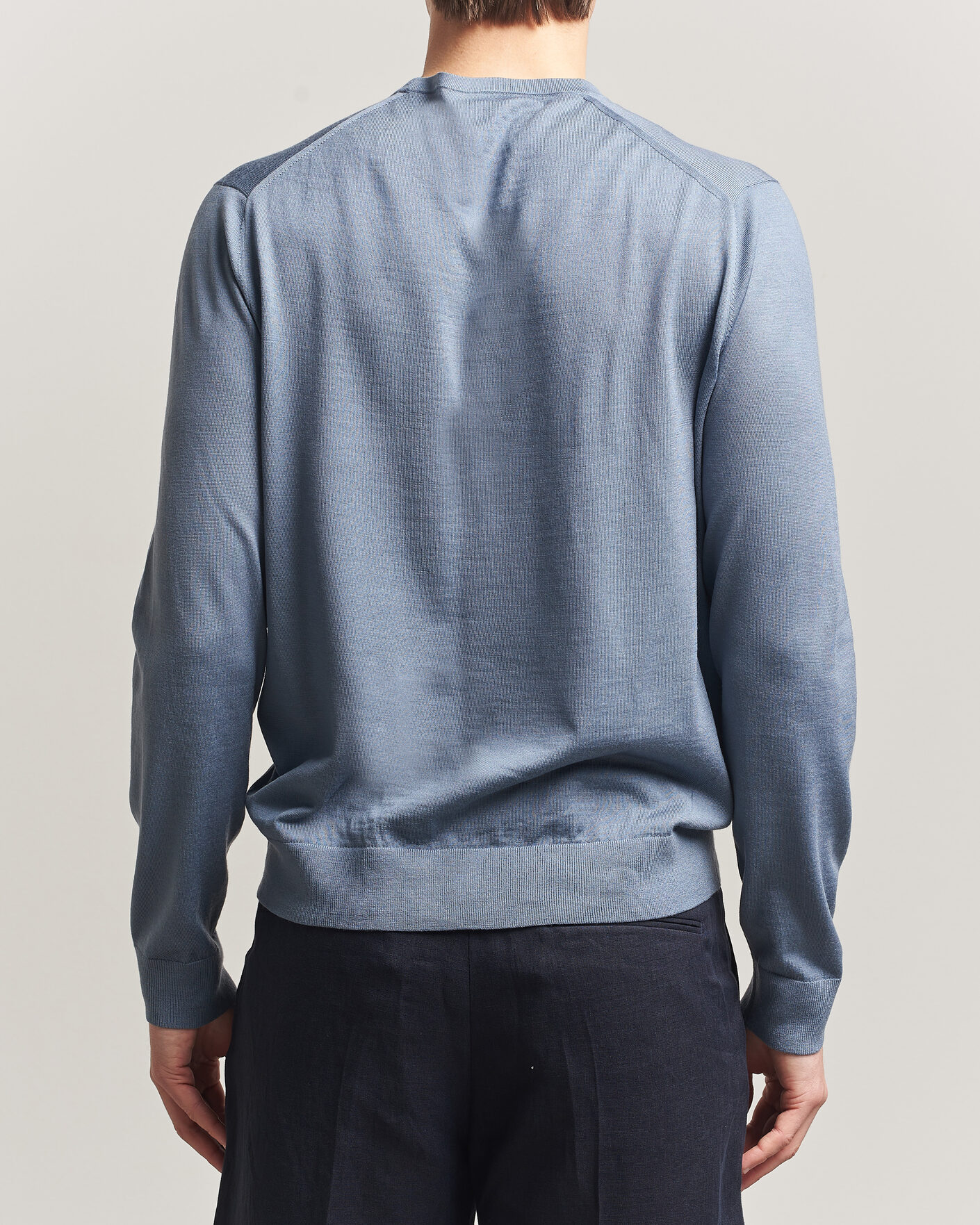 Heren | Truien | Tiger of Sweden | Connor Merino Knitted Crew Neck Dull Blue