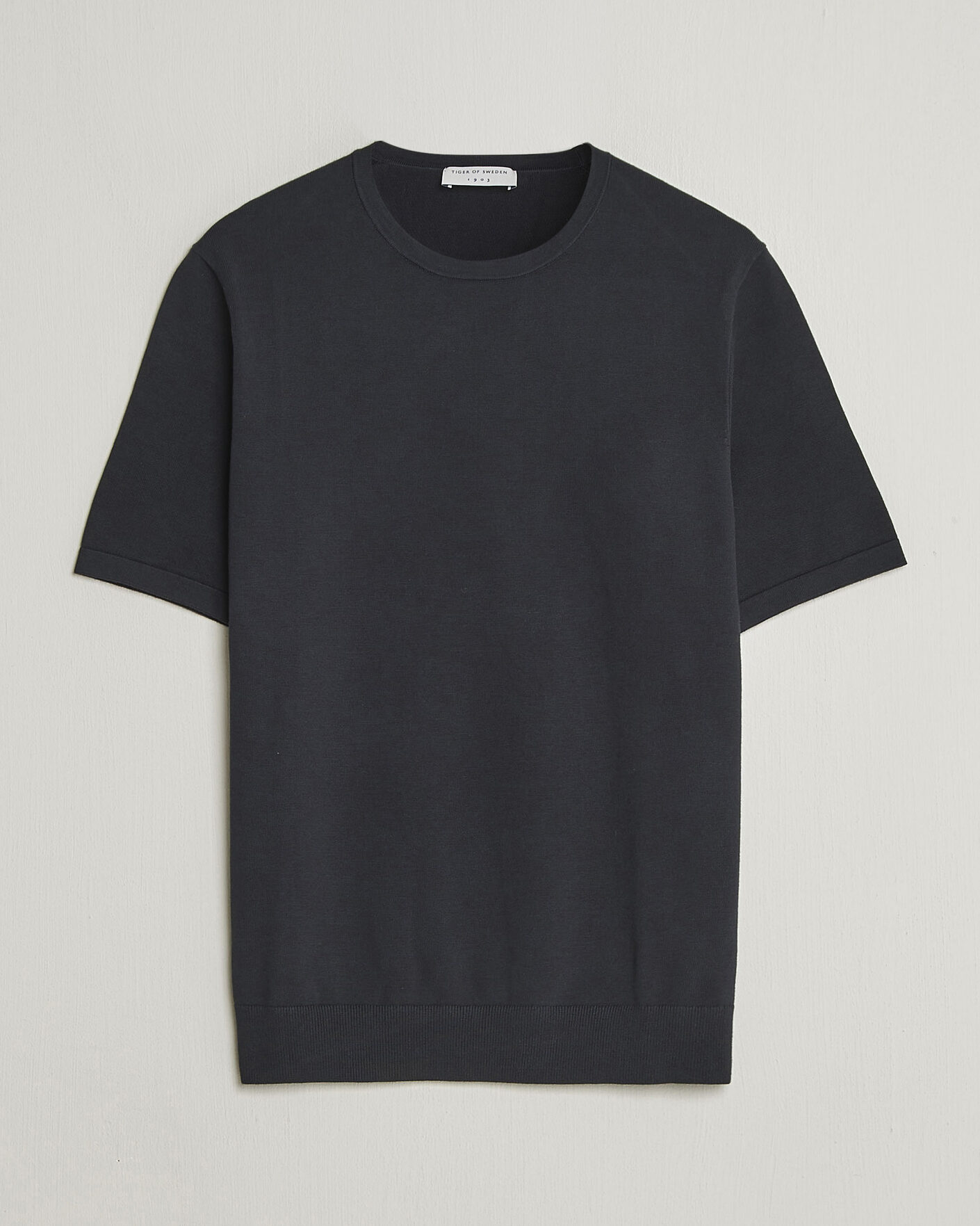 Heren | T-shirts | Tiger of Sweden | Connor Cotton Knitted T-Shirt Light Ink