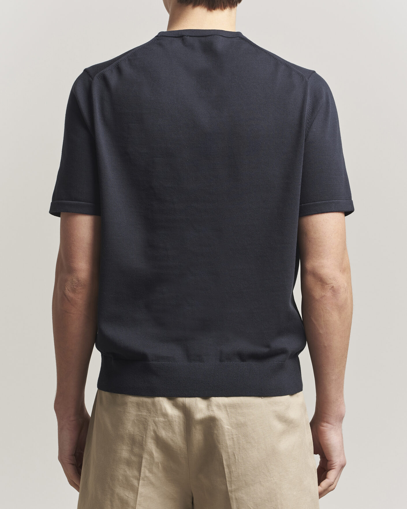 Heren | T-shirts | Tiger of Sweden | Connor Cotton Knitted T-Shirt Light Ink