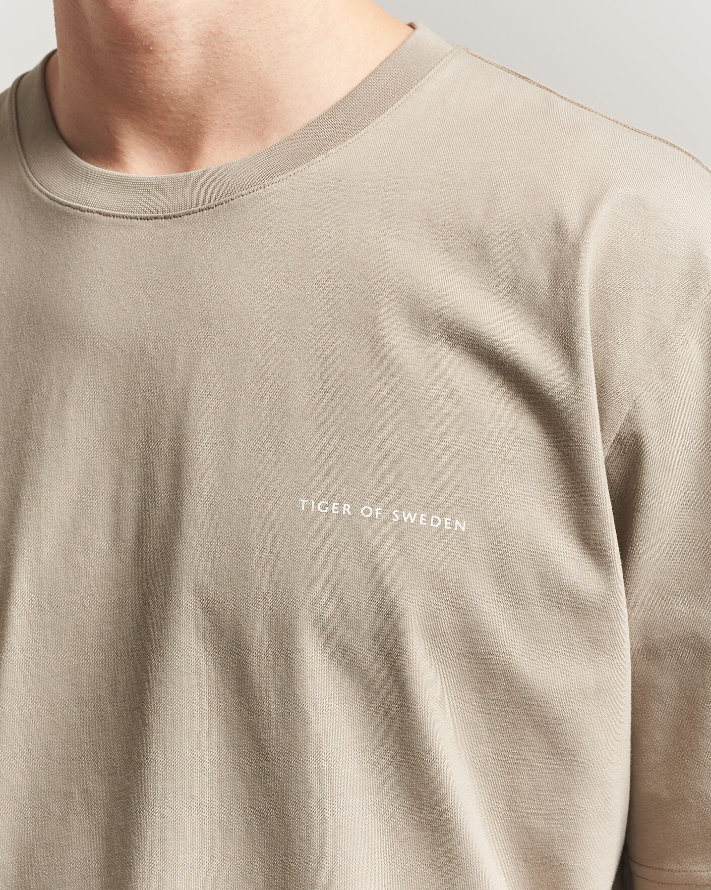 Heren | T-shirts | Tiger of Sweden | Pro Logo Crew Neck T-Shirt Artichoke Grey
