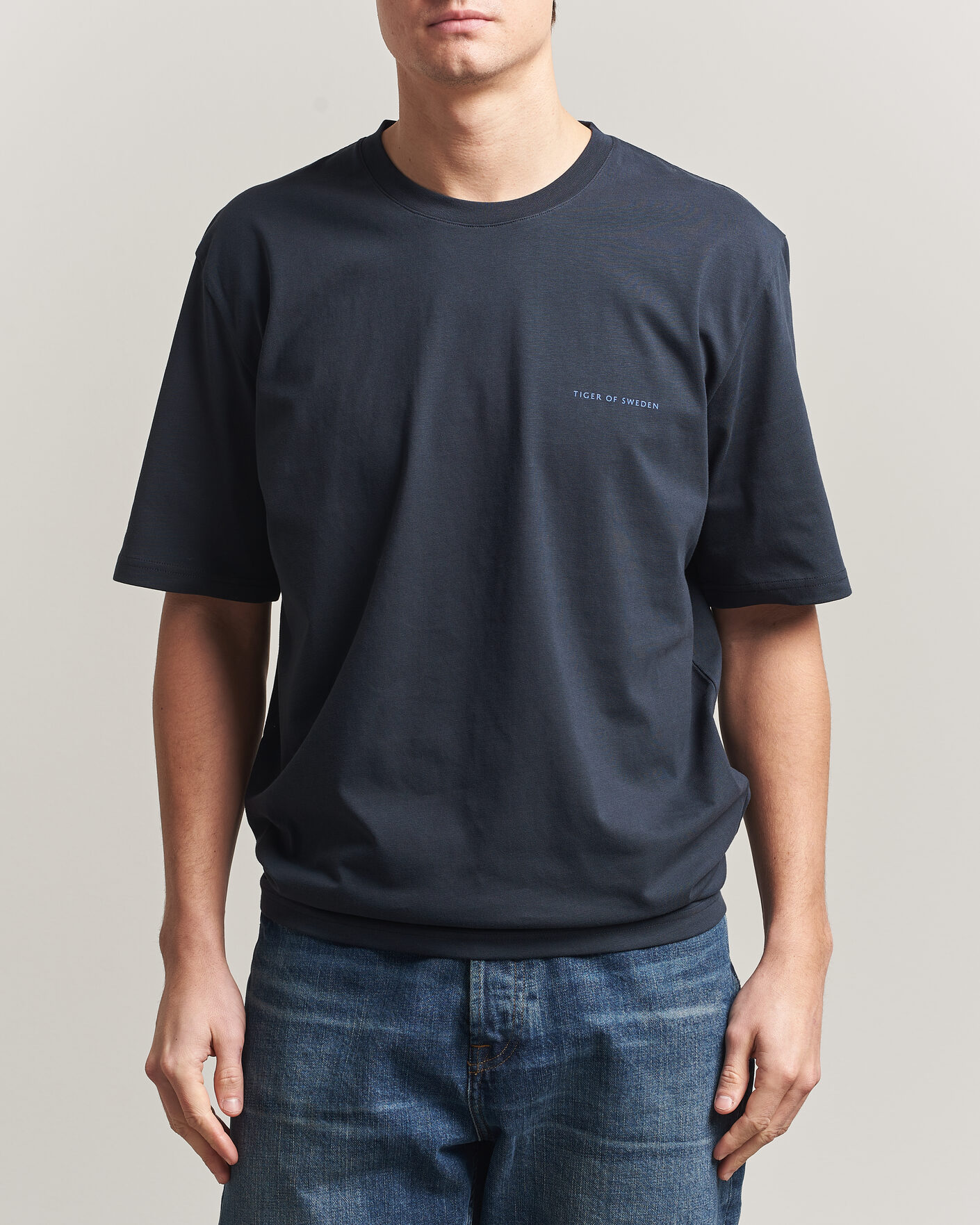 Heren | T-shirts | Tiger of Sweden | Pro Logo Crew Neck T-Shirt Light Ink