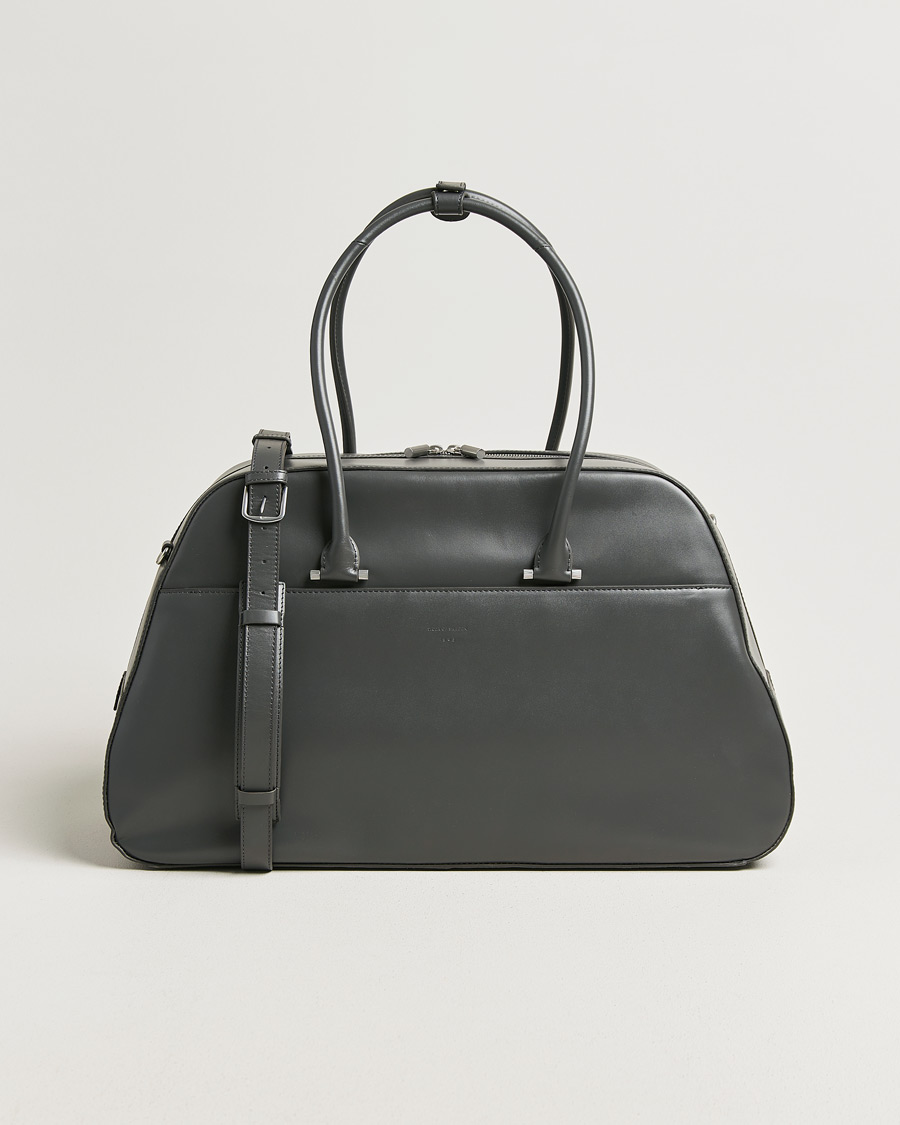 Heren | Tassen | Tiger of Sweden | Navisa Smooth Leather Weekendbag Jet Grey