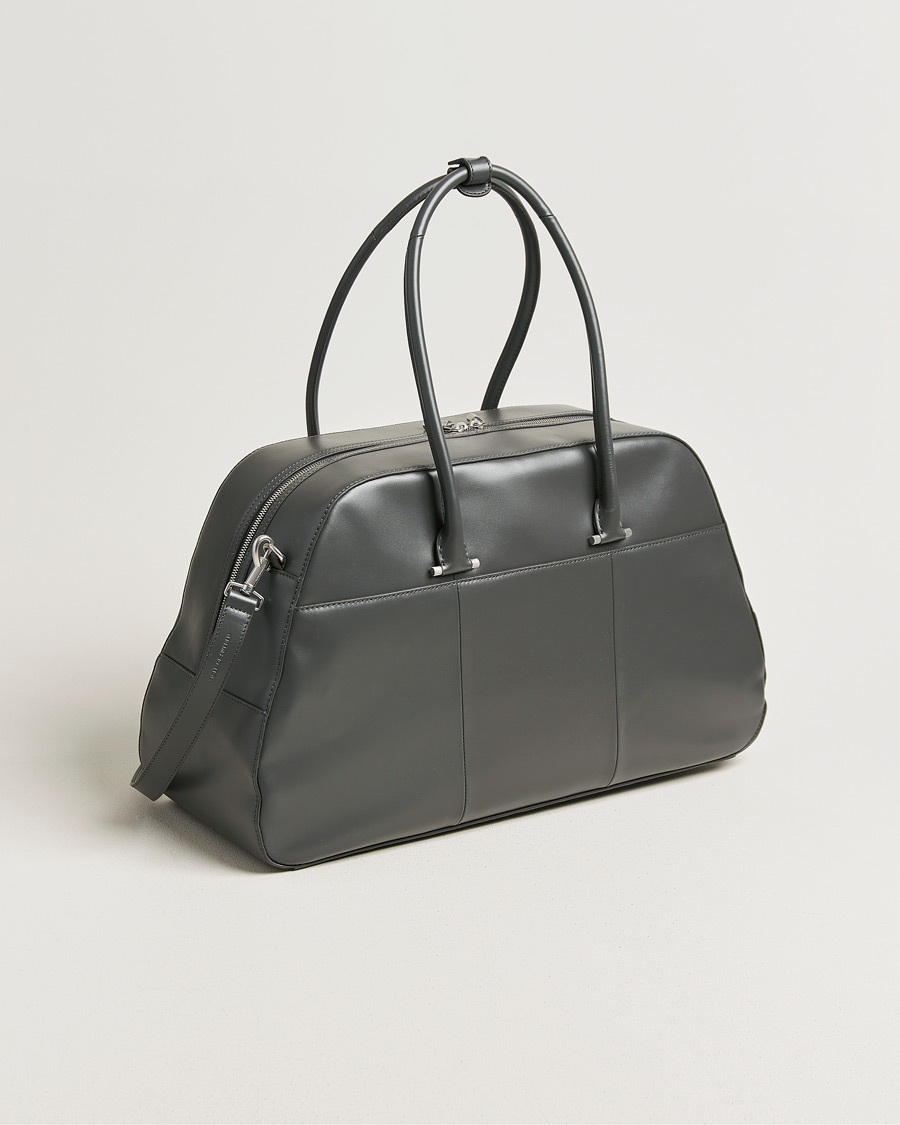 Heren | Tassen | Tiger of Sweden | Navisa Smooth Leather Weekendbag Jet Grey