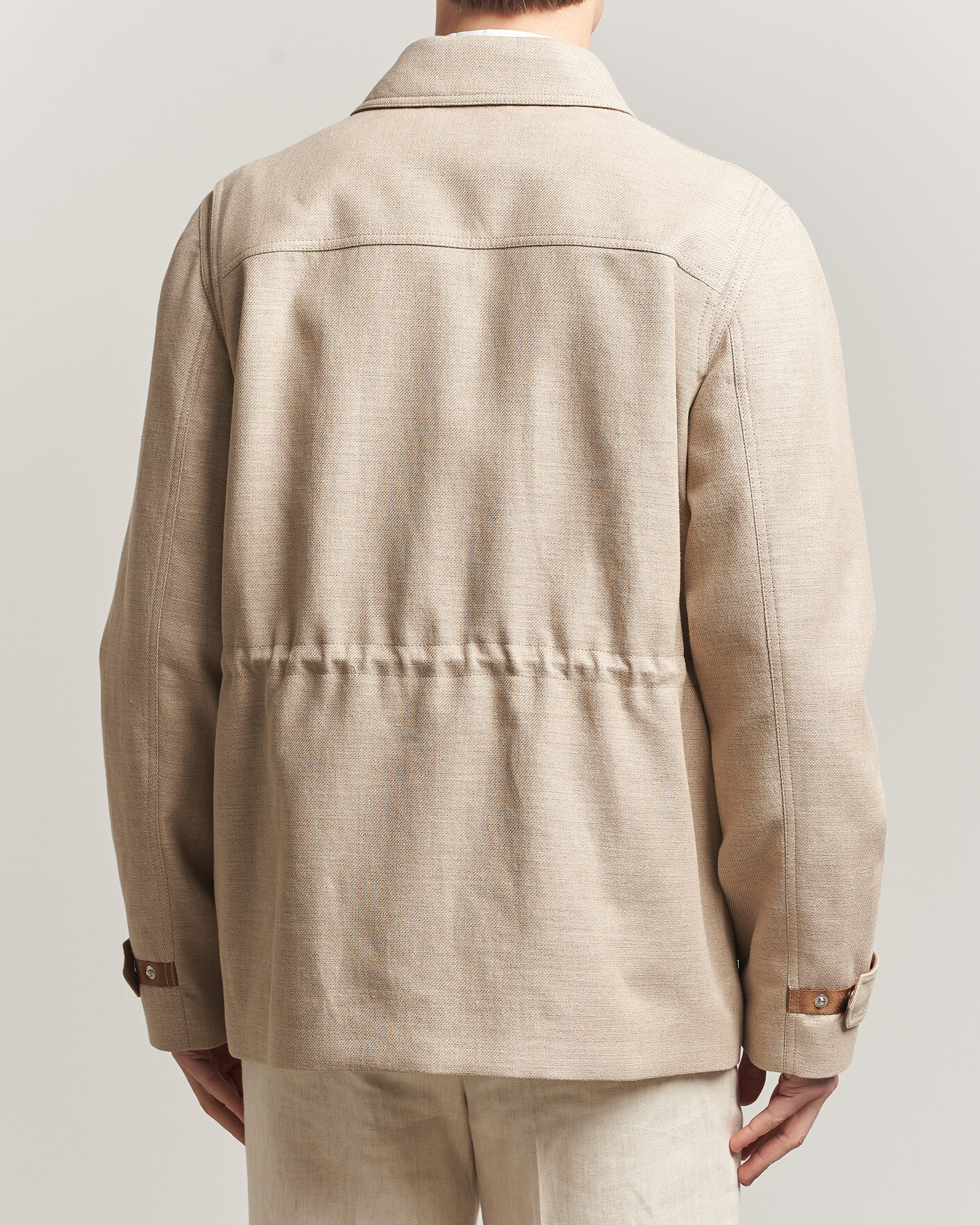 Heren | Jassen | Tiger of Sweden | Sandser Cotton/Linen Field Jacket Soft Latte