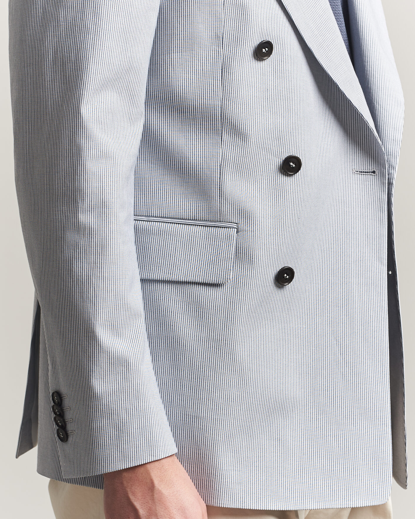 Heren | Blazers | Tiger of Sweden | Ease Cotton Double Breasted Blazer Thunder Blue