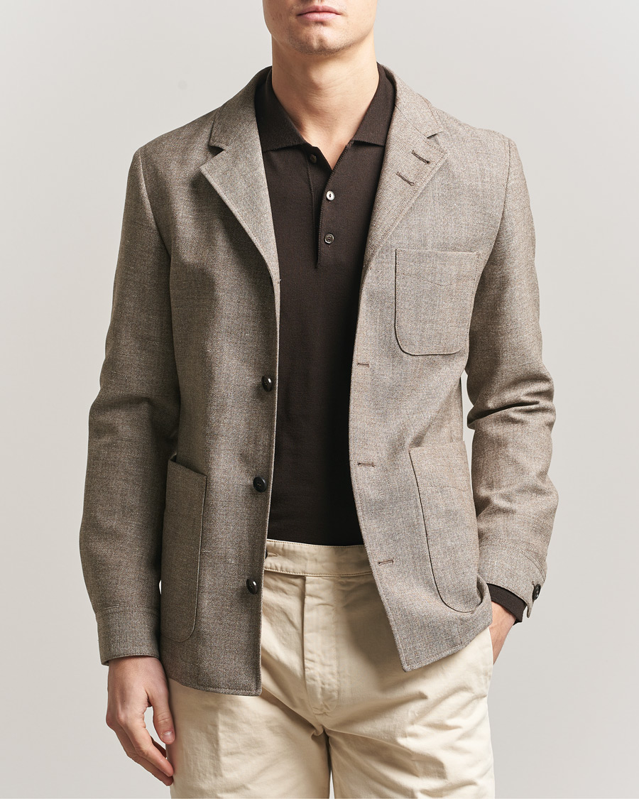 Heren | Blazers | Tiger of Sweden | Harrison Wool/Linen Blazer Sawgrass Brown