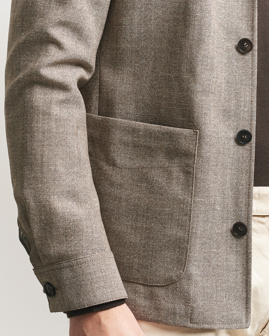 Heren | Blazers | Tiger of Sweden | Harrison Wool/Linen Blazer Sawgrass Brown