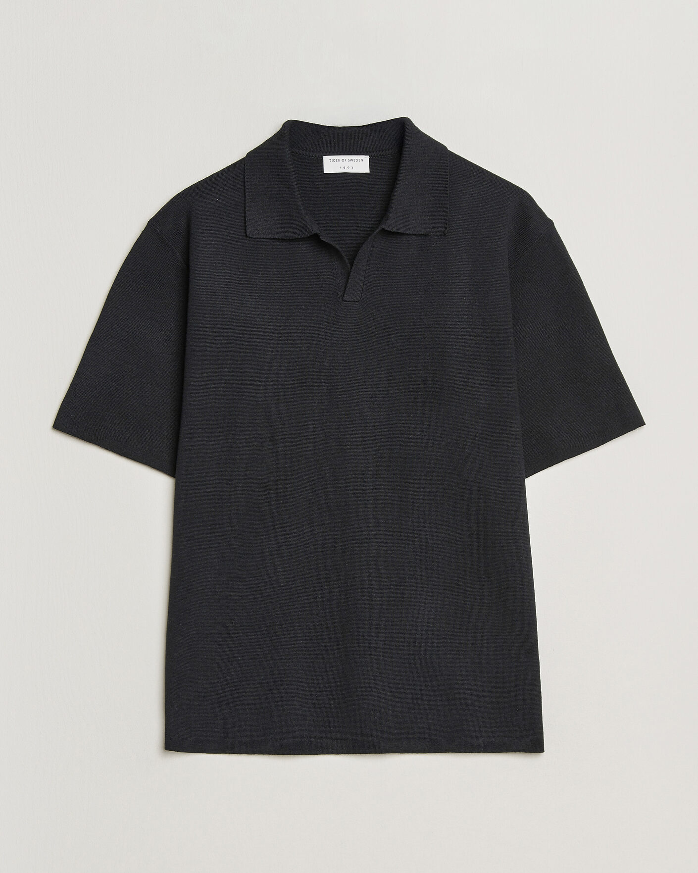 Heren | Polo's | Tiger of Sweden | Maelon Cotton/Linen Knitted Polo Black