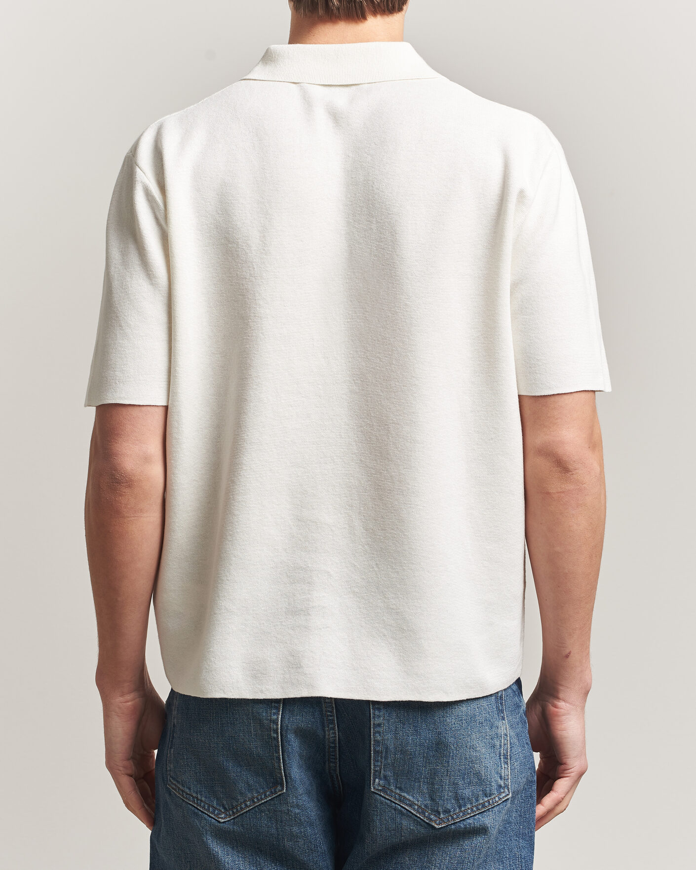 Heren | Polo's | Tiger of Sweden | Maelon Cotton/Linen Knitted Polo Pure White