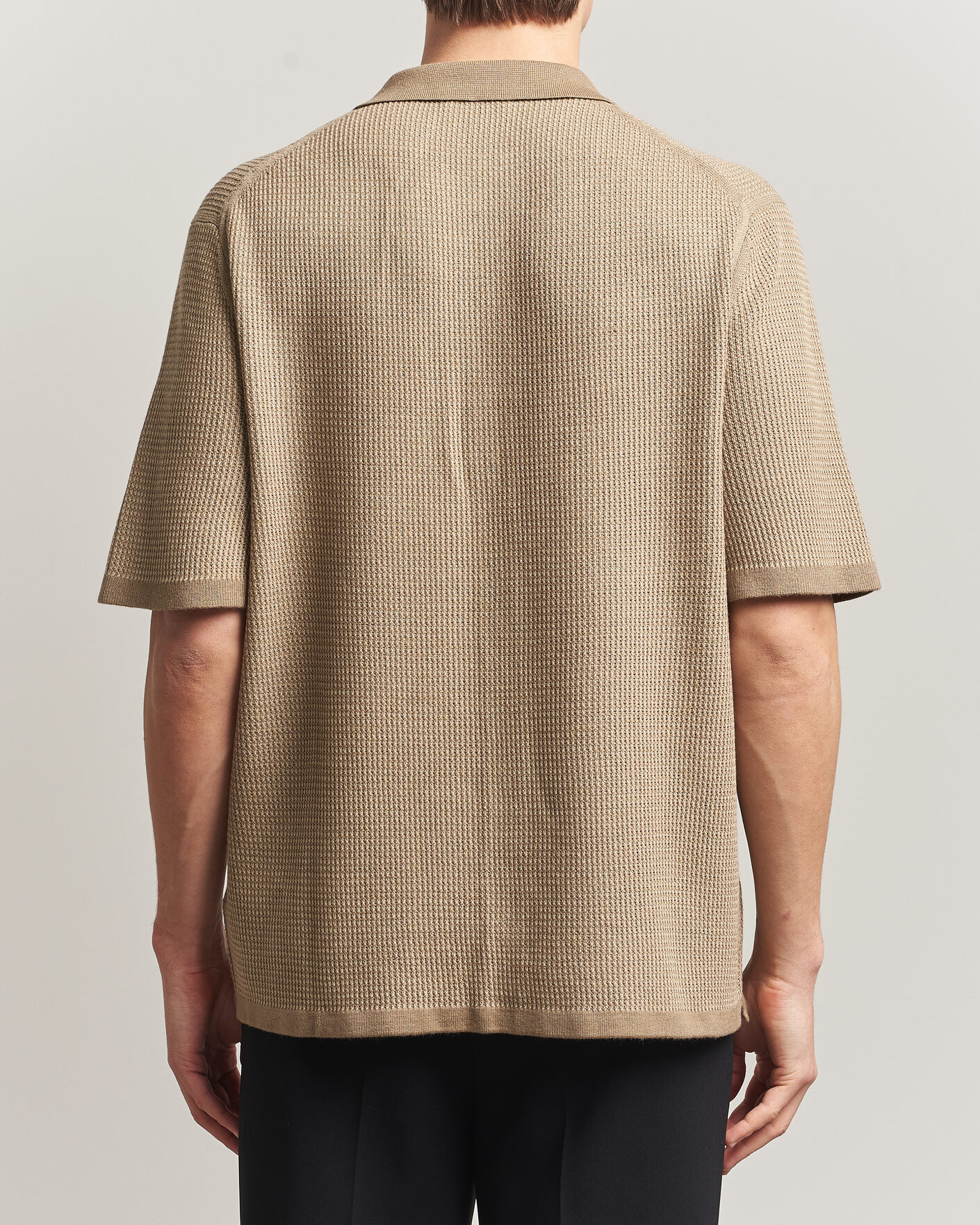 Heren | Overhemden | Tiger of Sweden | River Knitted Short Sleeve Shirt Umber Brown